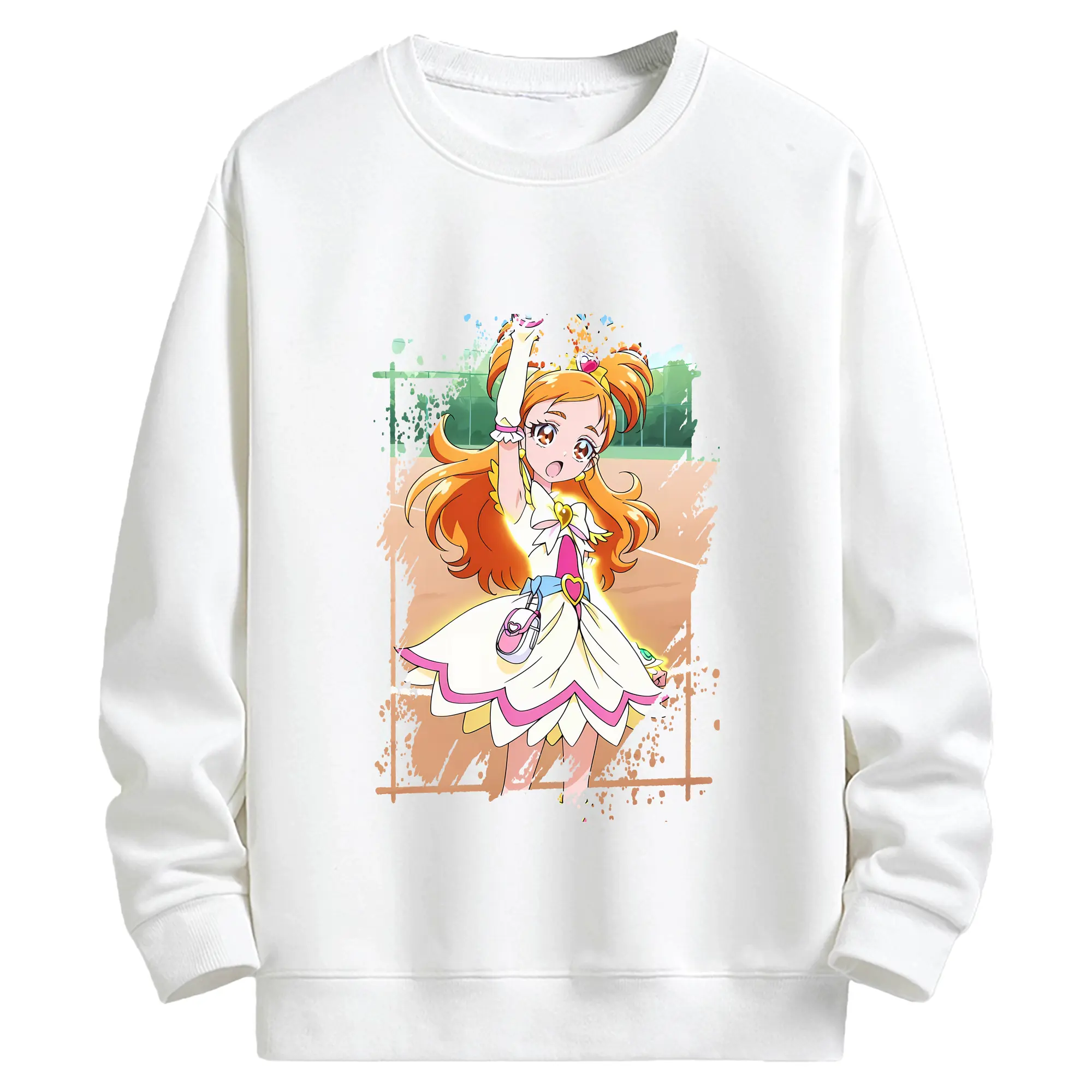 プリキュア グッズ,美墨なぎさ - キッズ クルーネックスウェットシャツ ・ フロントプリント ・ 綿80％ ポリエステル20％ ・ 快適 通学 スポーツ 日常使い お散歩用