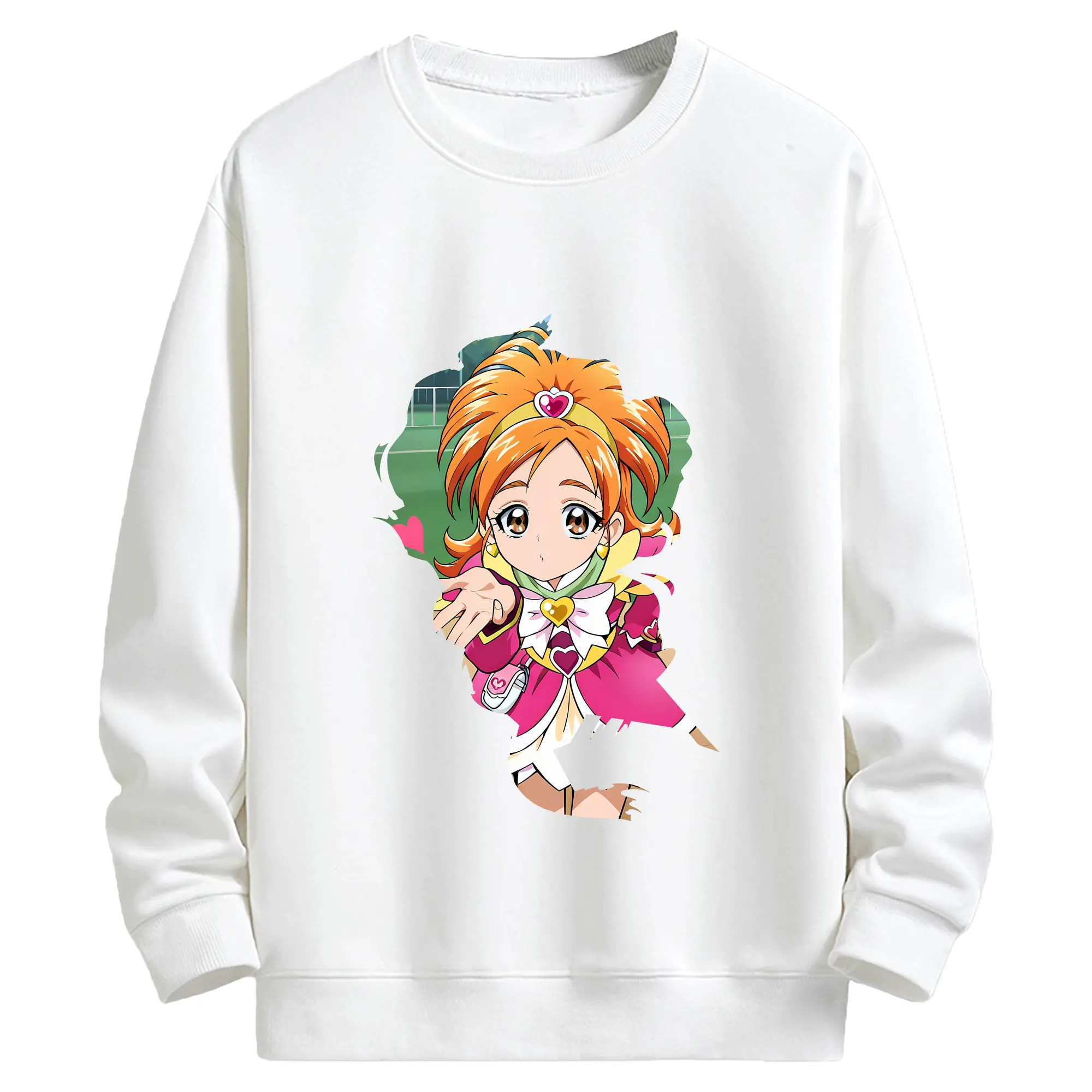 プリキュア グッズ,美墨なぎさ - キッズ クルーネックスウェットシャツ ・ フロントプリント ・ 綿80％ ポリエステル20％ ・ 快適 通学 スポーツ 日常使い お散歩用