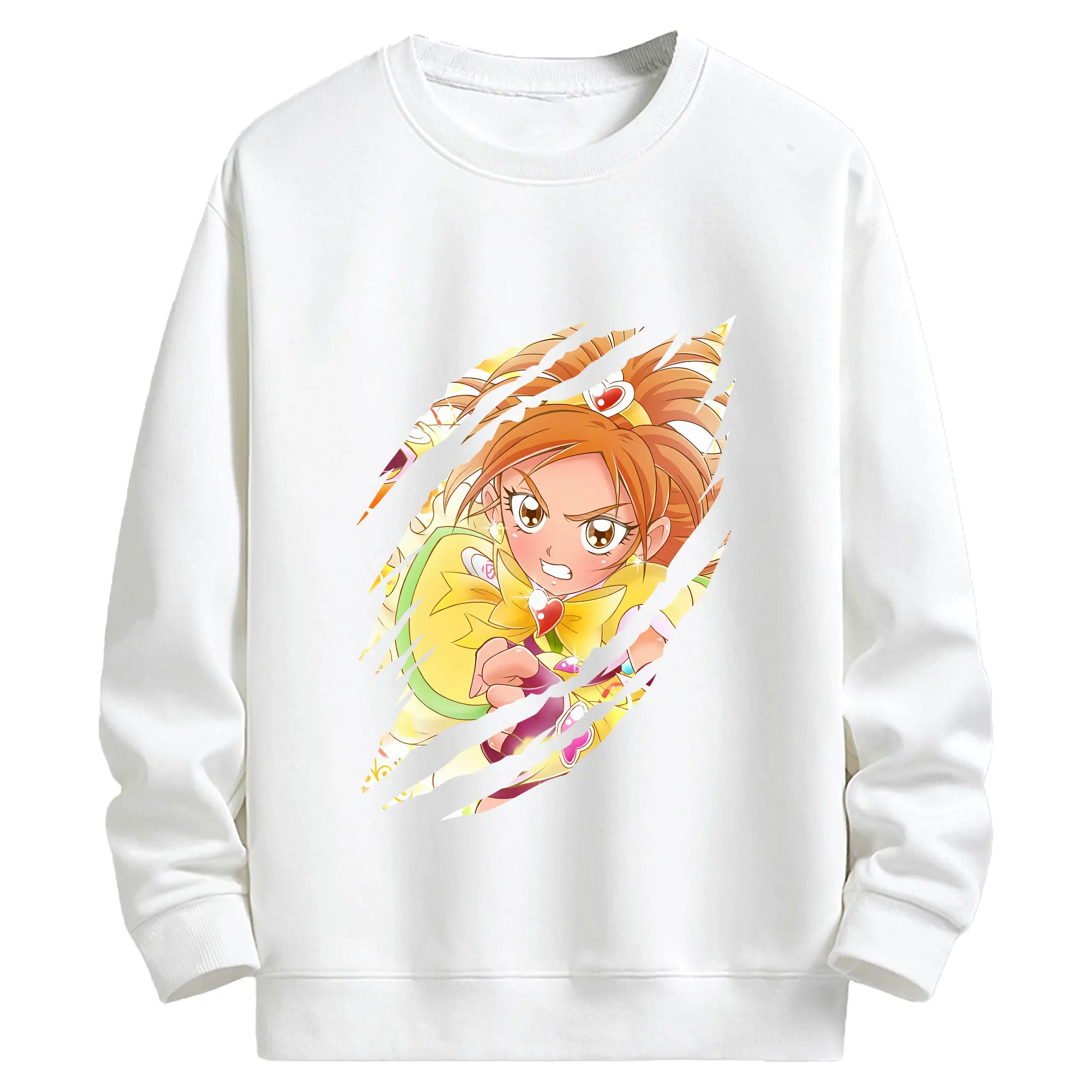 プリキュア グッズ,美墨なぎさ - キッズ クルーネックスウェットシャツ ・ フロントプリント ・ 綿80％ ポリエステル20％ ・ 快適 通学 スポーツ 日常使い お散歩用