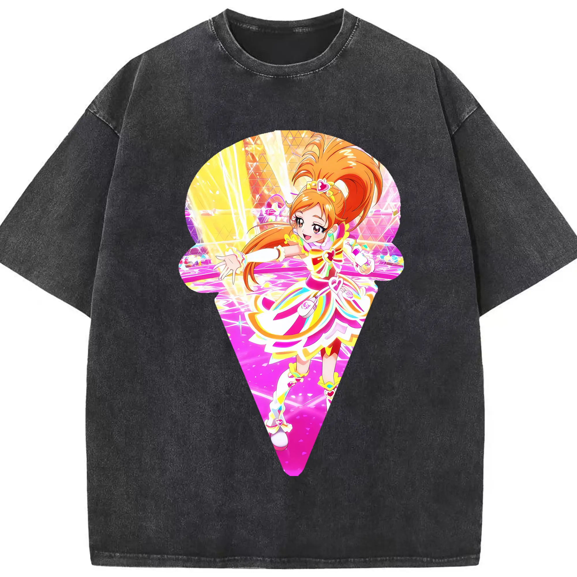 プリキュア グッズ,美墨なぎさ - 綿100％ ヴィンテージ風 半袖Tシャツ ・ フロントプリント ・ 柔らか肌触り ・ 通気性 快適 ・ スポーツ カジュアル 外出用