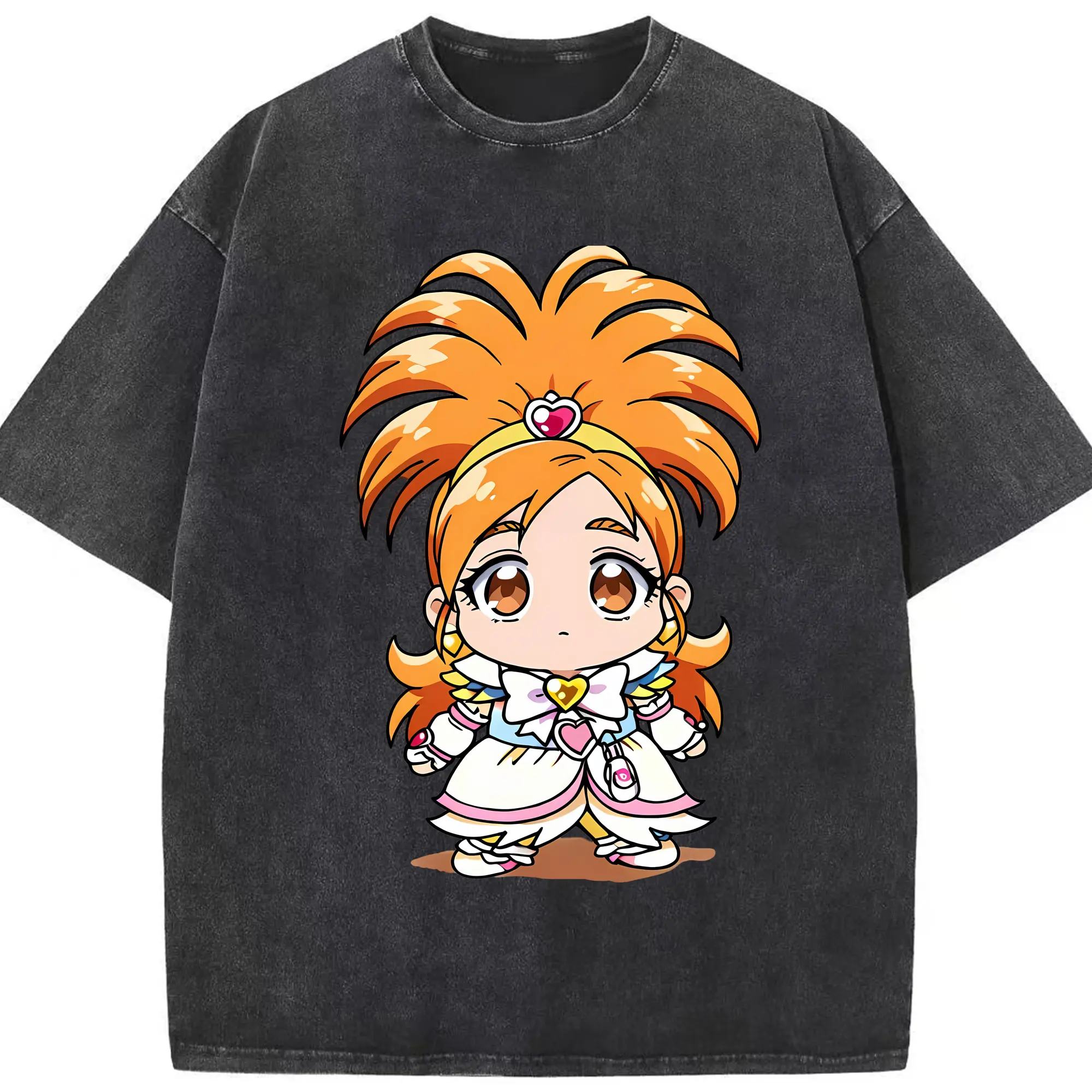 プリキュア グッズ,美墨なぎさ - 綿100％ ヴィンテージ風 半袖Tシャツ ・ フロントプリント ・ 柔らか肌触り ・ 通気性 快適 ・ スポーツ カジュアル 外出用