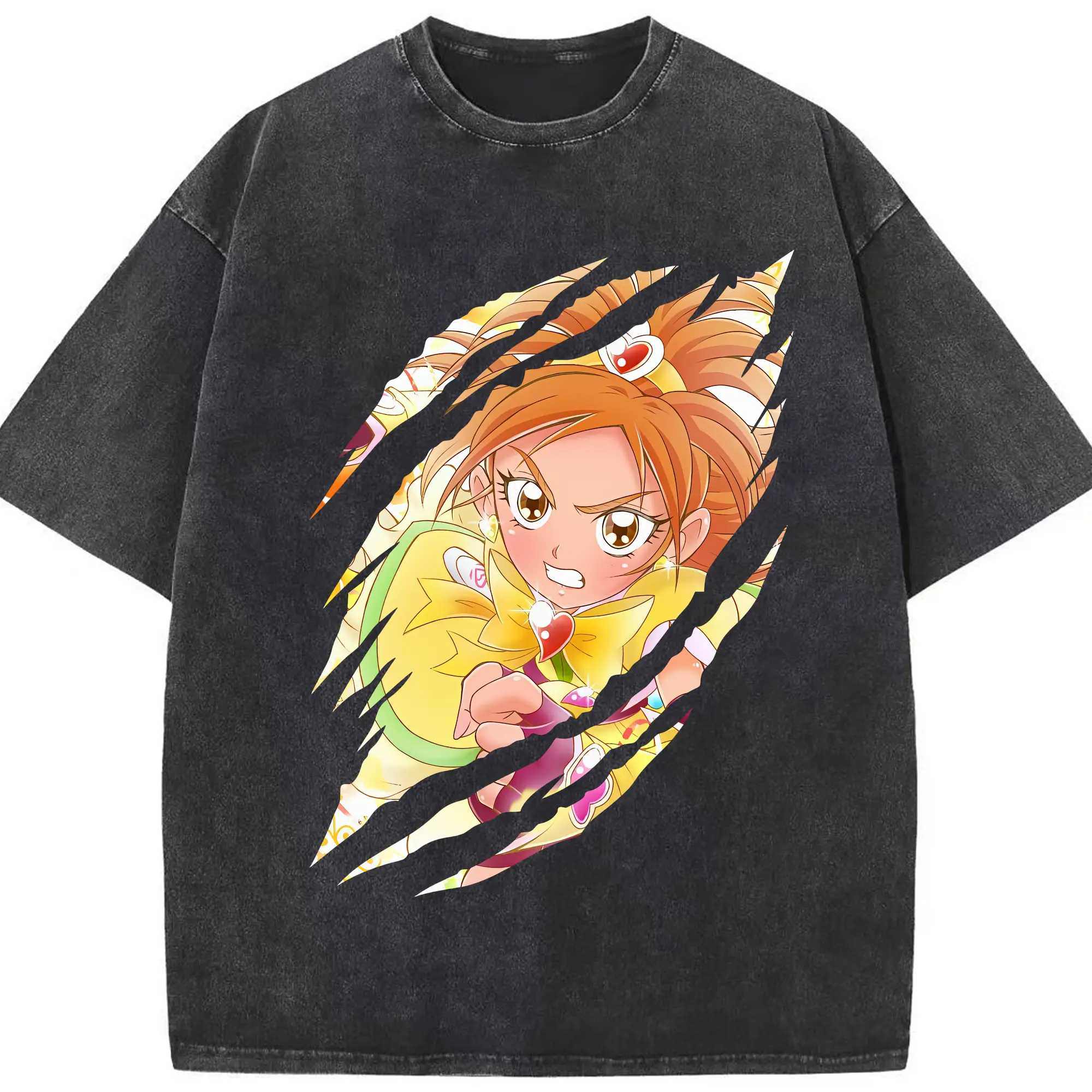 プリキュア グッズ,美墨なぎさ - 綿100％ ヴィンテージ風 半袖Tシャツ ・ フロントプリント ・ 柔らか肌触り ・ 通気性 快適 ・ スポーツ カジュアル 外出用