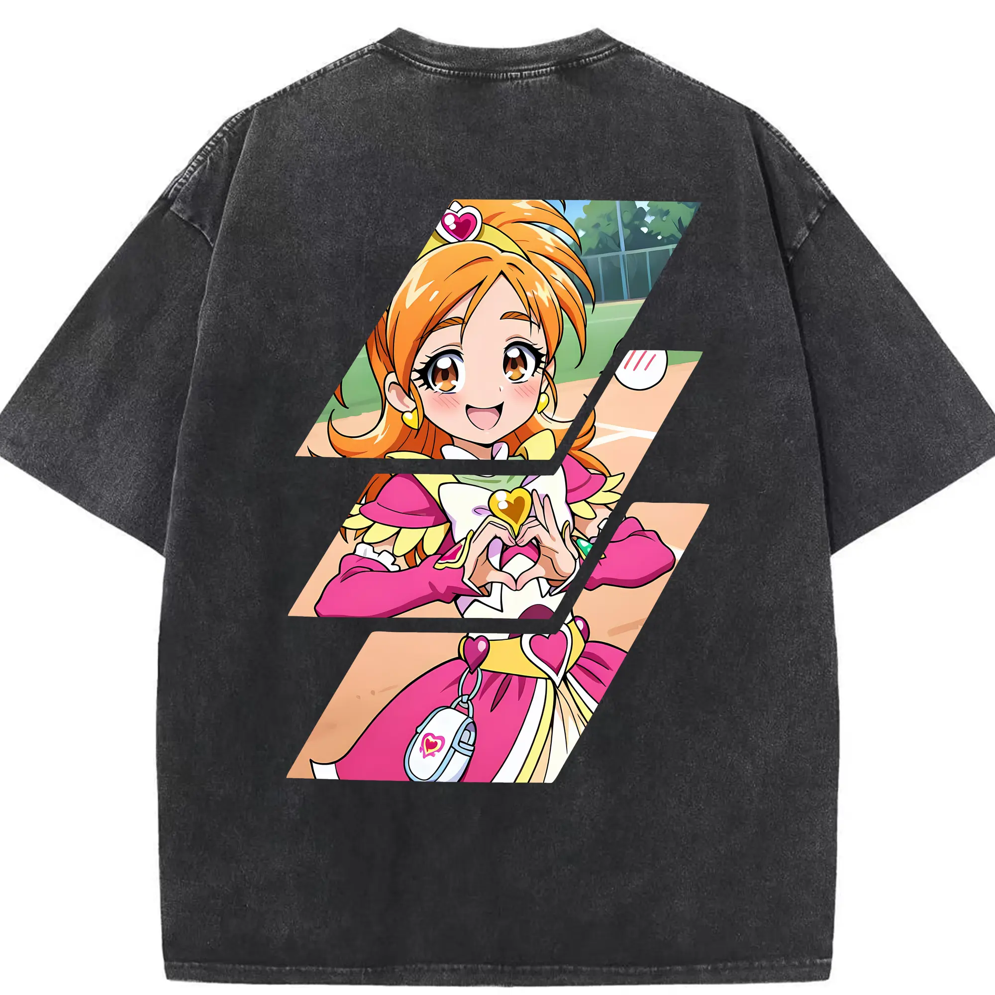 プリキュア グッズ,美墨なぎさ - 綿100％ ヴィンテージ風 半袖Tシャツ ・ 背面プリント ・ 柔らか肌触り ・ 通気性 快適 ・ スポーツ カジュアル 外出用