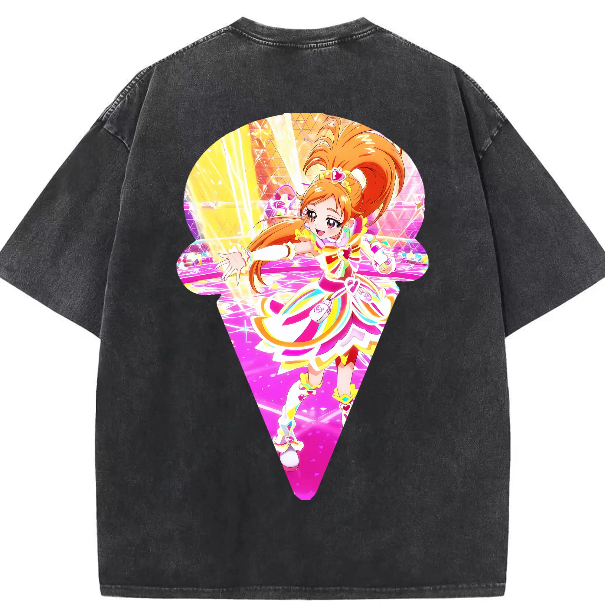 プリキュア グッズ,美墨なぎさ - 綿100％ ヴィンテージ風 半袖Tシャツ ・ 背面プリント ・ 柔らか肌触り ・ 通気性 快適 ・ スポーツ カジュアル 外出用