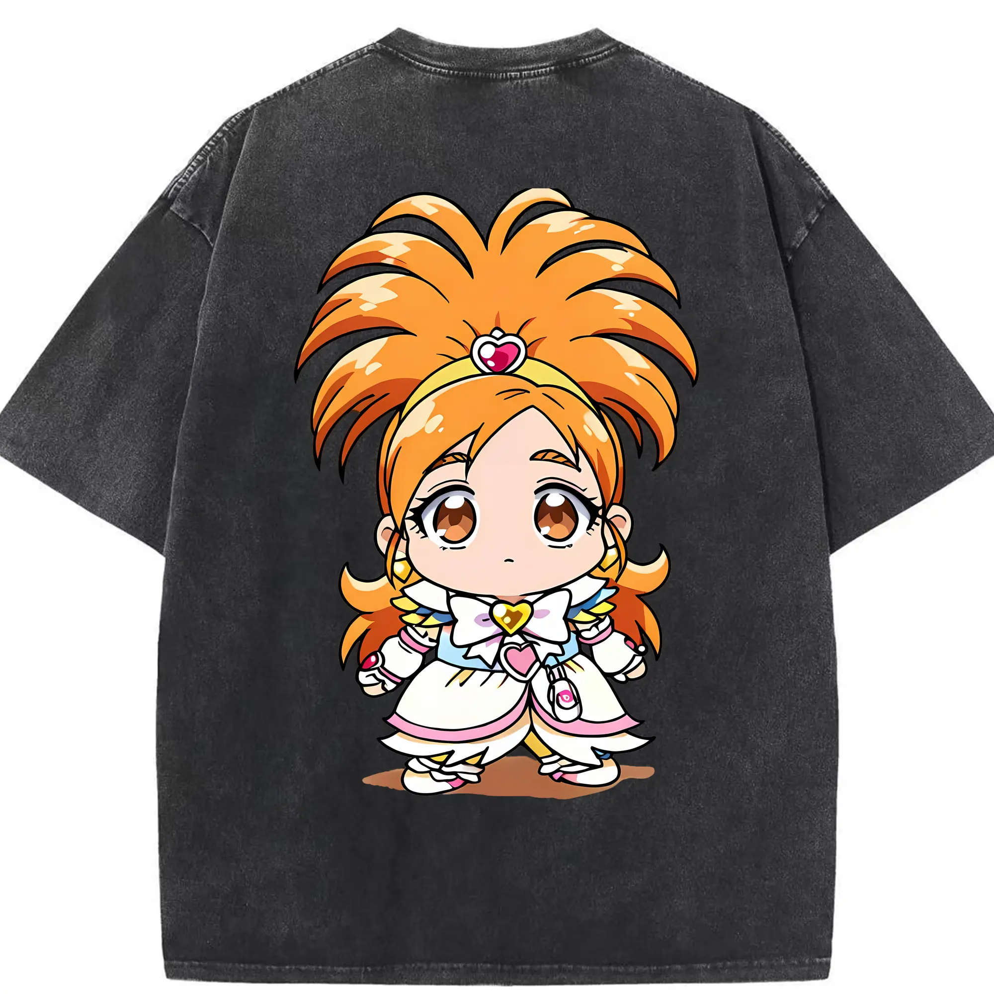 プリキュア グッズ,美墨なぎさ - 綿100％ ヴィンテージ風 半袖Tシャツ ・ 背面プリント ・ 柔らか肌触り ・ 通気性 快適 ・ スポーツ カジュアル 外出用