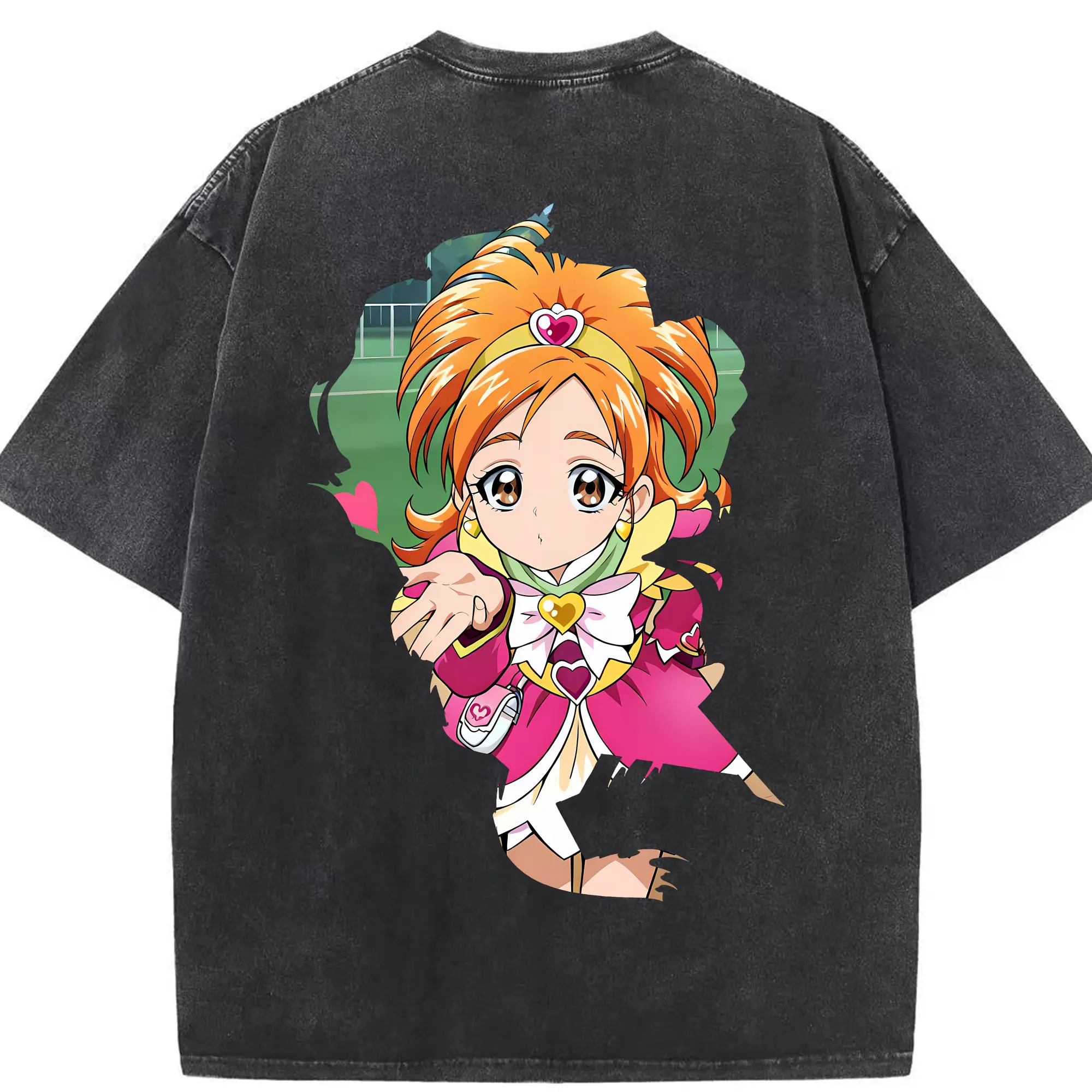 プリキュア グッズ,美墨なぎさ - 綿100％ ヴィンテージ風 半袖Tシャツ ・ 背面プリント ・ 柔らか肌触り ・ 通気性 快適 ・ スポーツ カジュアル 外出用
