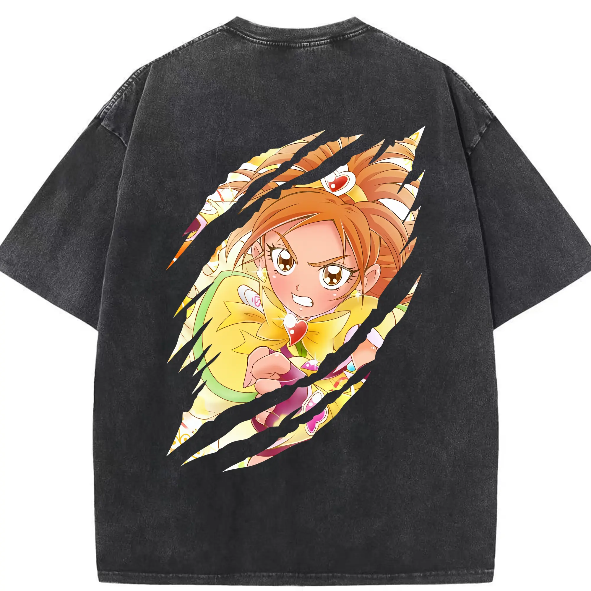 プリキュア グッズ,美墨なぎさ - 綿100％ ヴィンテージ風 半袖Tシャツ ・ 背面プリント ・ 柔らか肌触り ・ 通気性 快適 ・ スポーツ カジュアル 外出用
