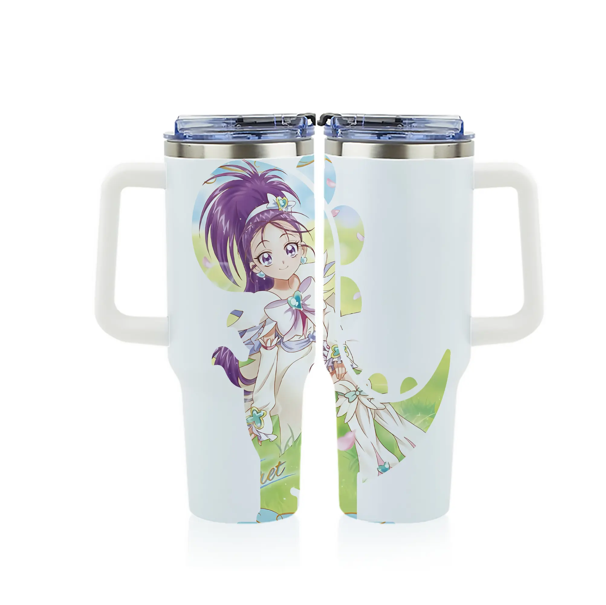 プリキュア グッズ,美翔舞 - 1200mL フルプリント車用タンブラー ・ 304ステンレス 内側 ・ 201ステンレス 外側 ・ 保温 保冷 ・ 通勤 ドライブ アウトドア用