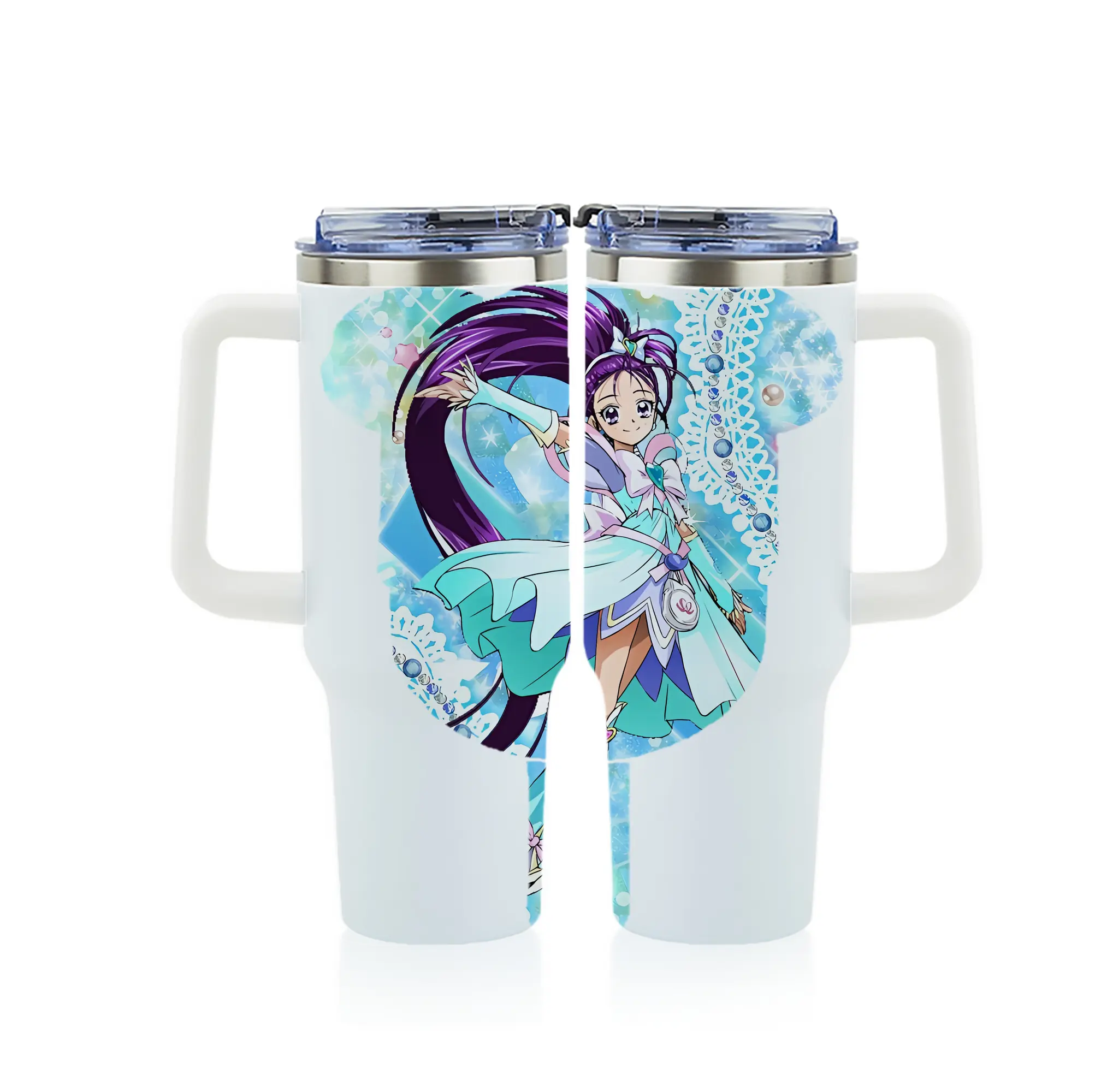 プリキュア グッズ,美翔舞 - 1200mL フルプリント車用タンブラー ・ 304ステンレス 内側 ・ 201ステンレス 外側 ・ 保温 保冷 ・ 通勤 ドライブ アウトドア用