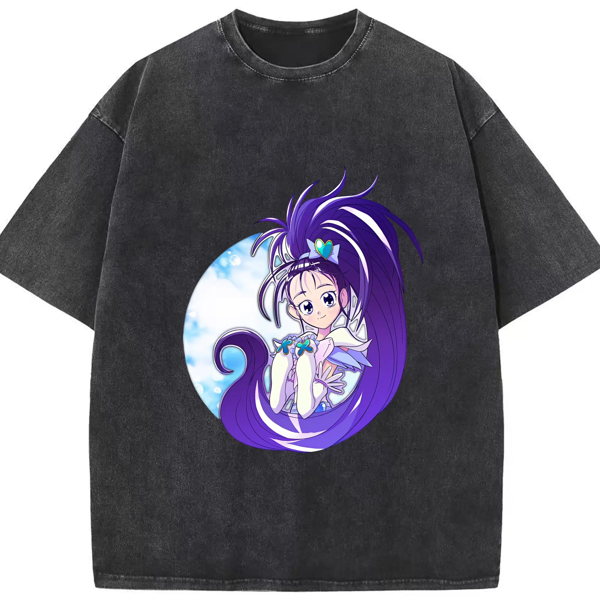 プリキュア グッズ,美翔舞 - 綿100％ ヴィンテージ風 半袖Tシャツ ・ フロントプリント ・ 柔らか肌触り ・ 通気性 快適 ・ スポーツ カジュアル 外出用