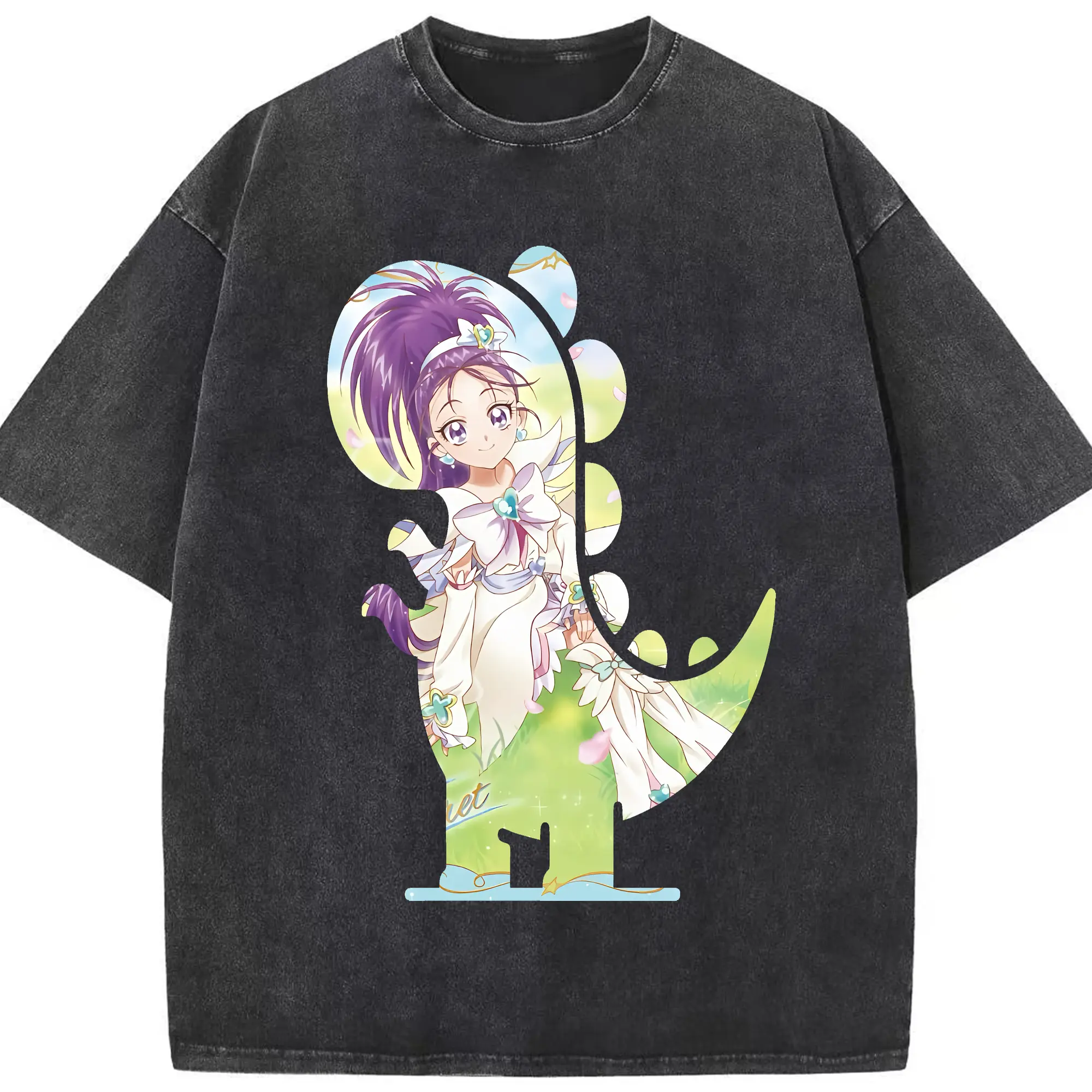 プリキュア グッズ,美翔舞 - 綿100％ ヴィンテージ風 半袖Tシャツ ・ フロントプリント ・ 柔らか肌触り ・ 通気性 快適 ・ スポーツ カジュアル 外出用