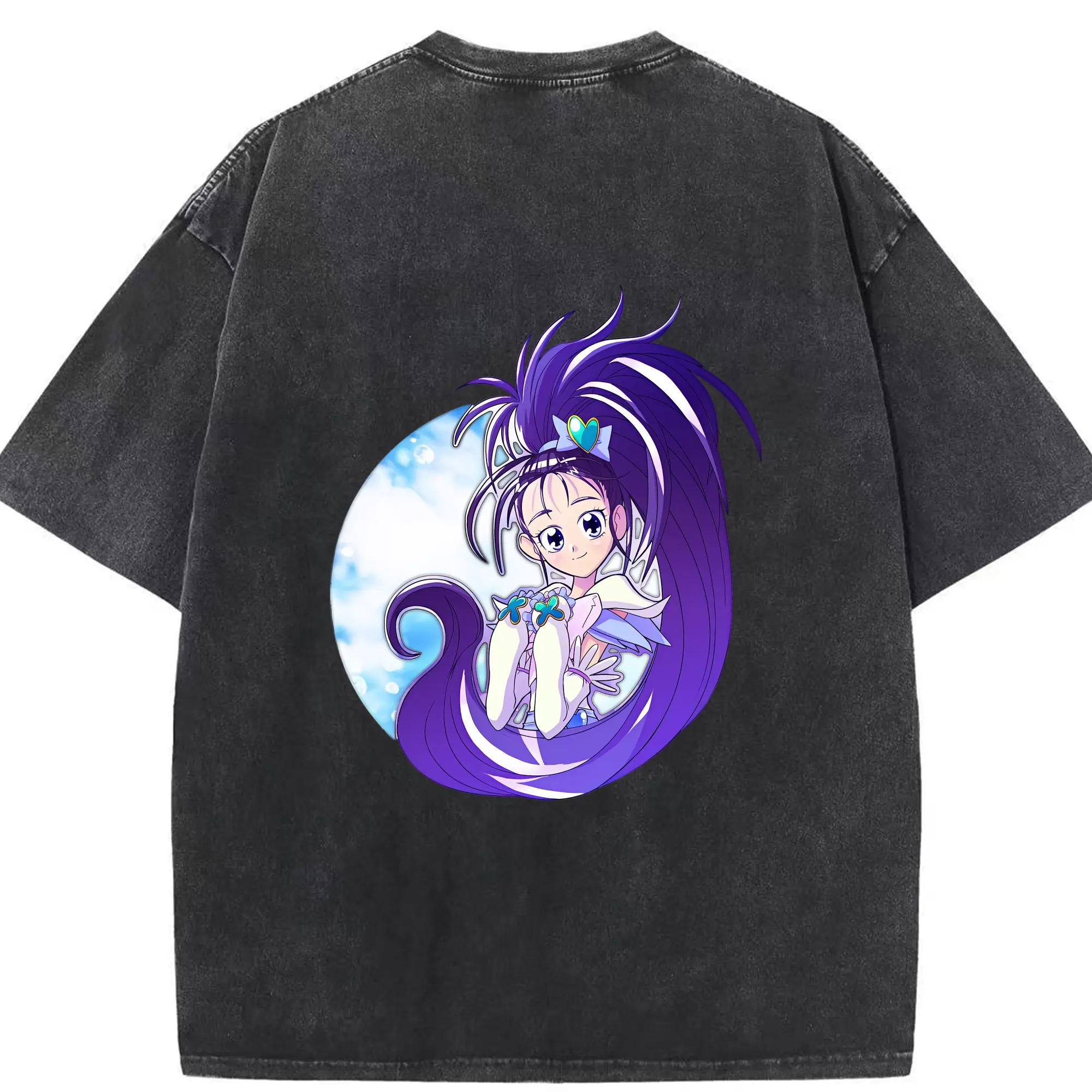 プリキュア グッズ,美翔舞 - 綿100％ ヴィンテージ風 半袖Tシャツ ・ 背面プリント ・ 柔らか肌触り ・ 通気性 快適 ・ スポーツ カジュアル 外出用