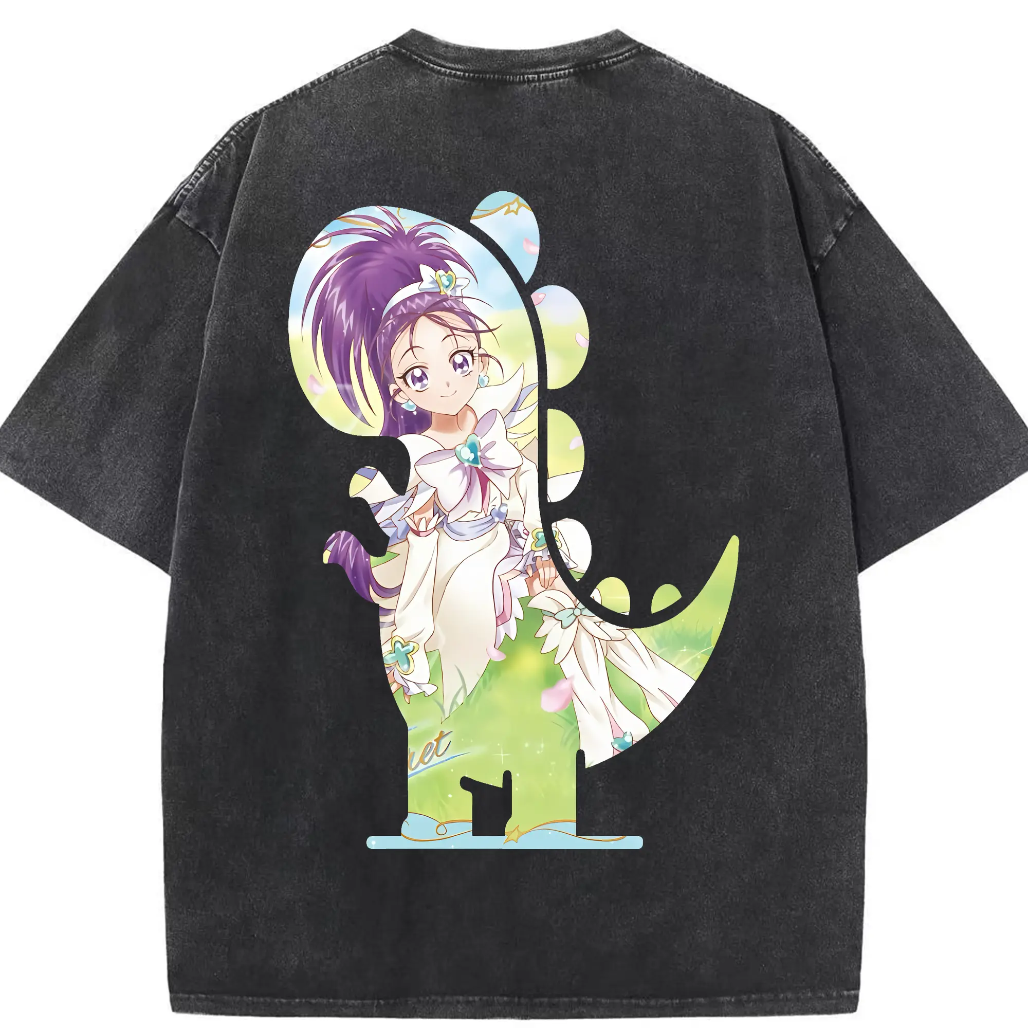 プリキュア グッズ,美翔舞 - 綿100％ ヴィンテージ風 半袖Tシャツ ・ 背面プリント ・ 柔らか肌触り ・ 通気性 快適 ・ スポーツ カジュアル 外出用