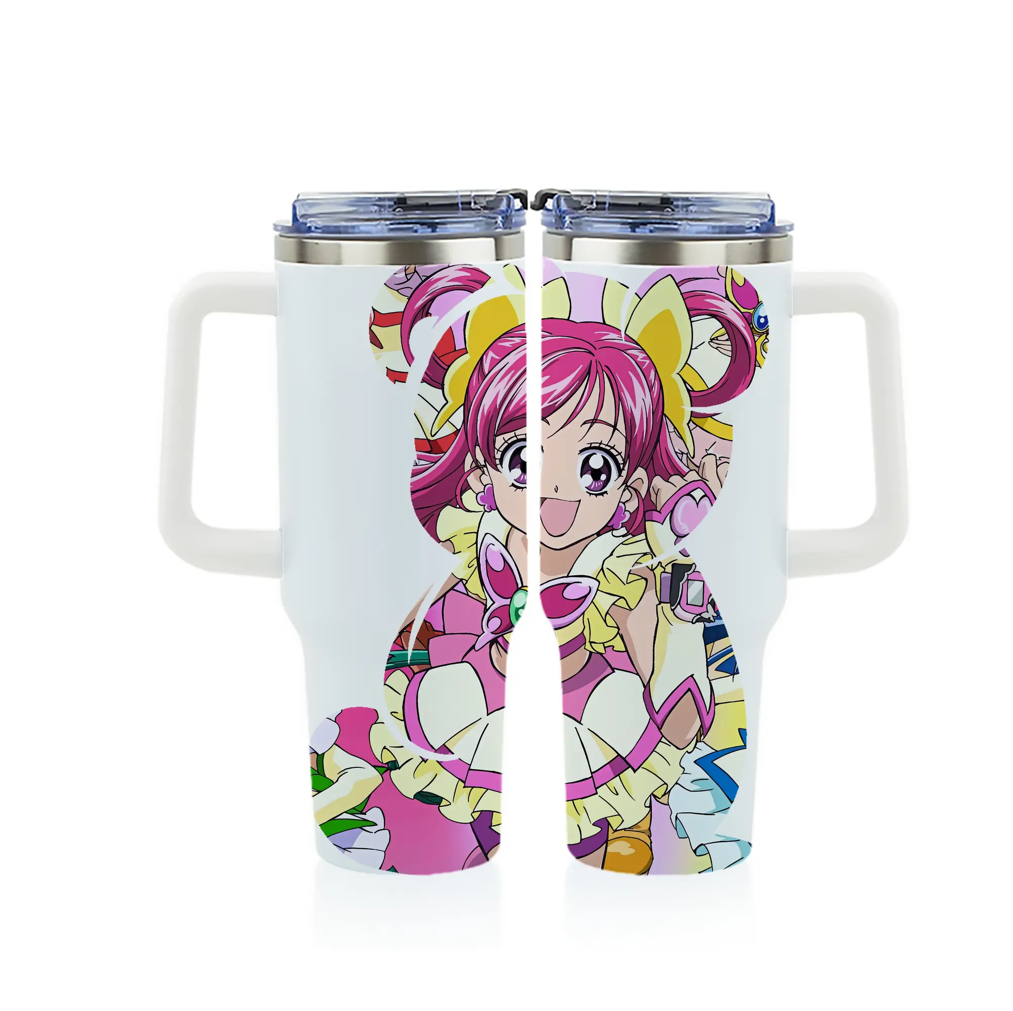 プリキュア グッズ,夢原のぞみ - 1200mL フルプリント車用タンブラー ・ 304ステンレス 内側 ・ 201ステンレス 外側 ・ 保温 保冷 ・ 通勤 ドライブ アウトドア用