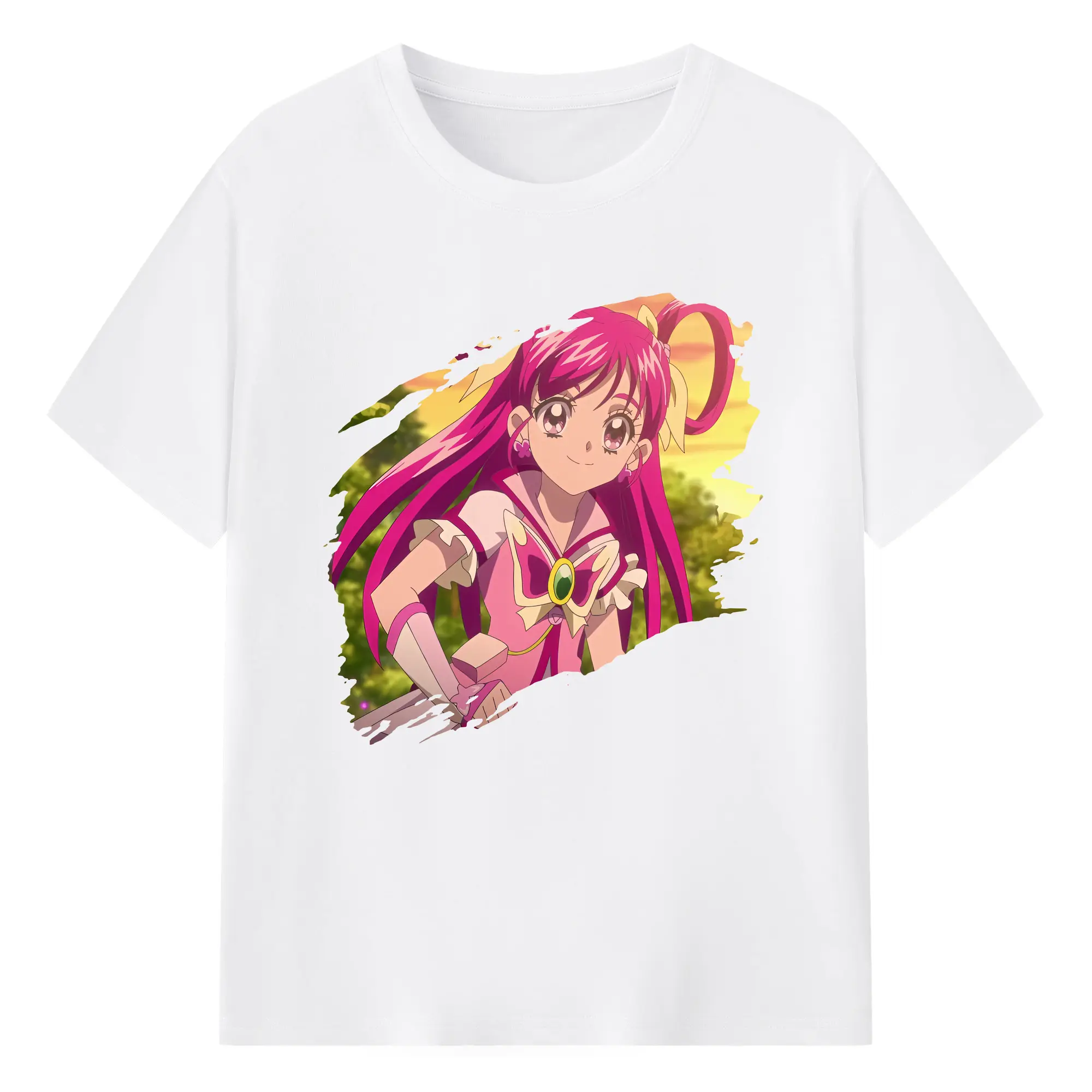 プリキュア グッズ,夢原のぞみ - 綿100％ 半袖Tシャツ ・ フロントプリント ・ 快適 通気性 ・ 日常使い 散歩 スポーツ用