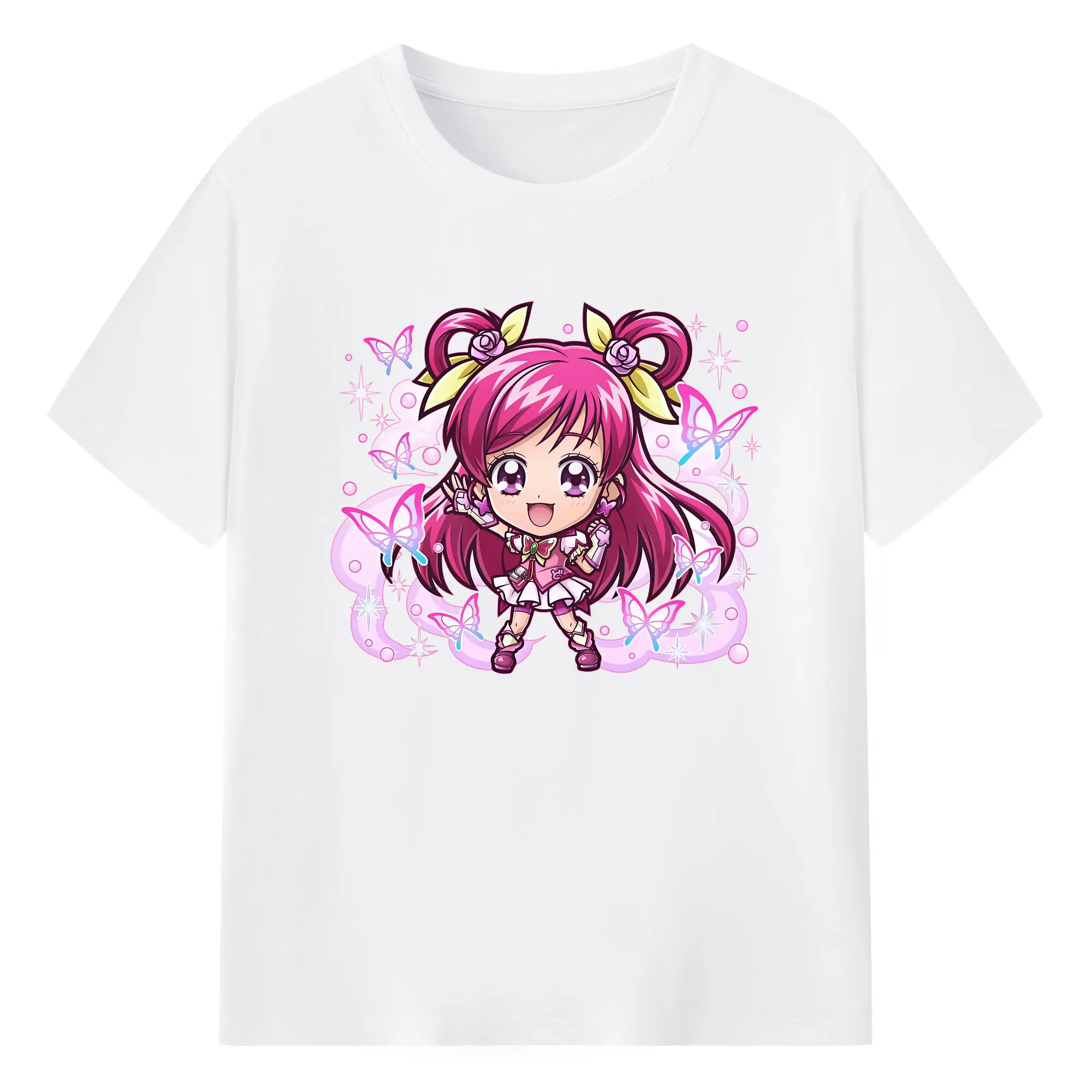 プリキュア グッズ,夢原のぞみ - 綿100％ 半袖Tシャツ ・ フロントプリント ・ 快適 通気性 ・ 日常使い 散歩 スポーツ用