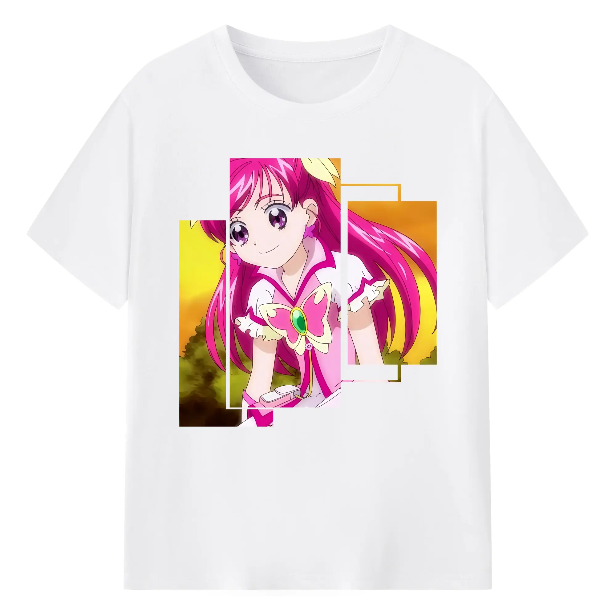 プリキュア グッズ,夢原のぞみ - 綿100％ 半袖Tシャツ ・ フロントプリント ・ 快適 通気性 ・ 日常使い 散歩 スポーツ用