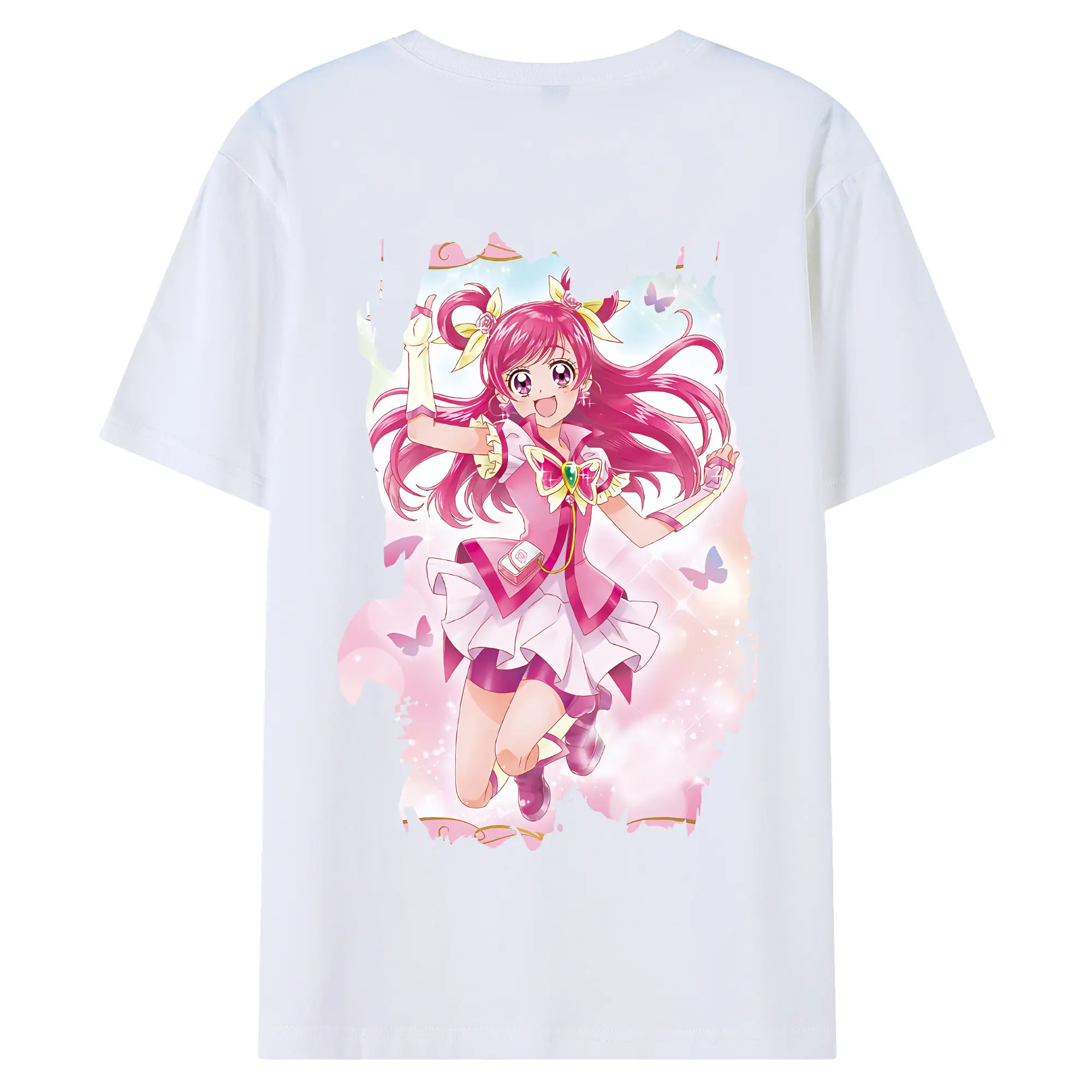 プリキュア グッズ,夢原のぞみ - 綿100％ 半袖Tシャツ ・ バックプリント ・ 快適 通気性 ・ 日常使い 散歩 スポーツ用
