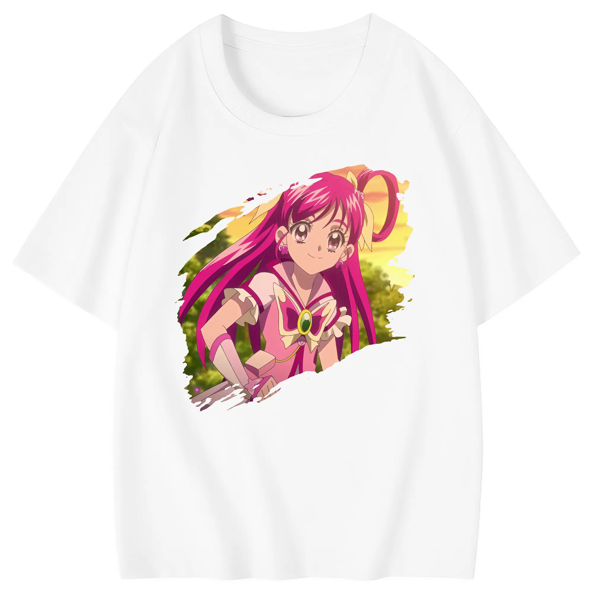 プリキュア グッズ,夢原のぞみ - 綿100％ キッズTシャツ ・ フロントプリント ・ 快適 通気性 ・ スポーツ カジュアル 散歩用