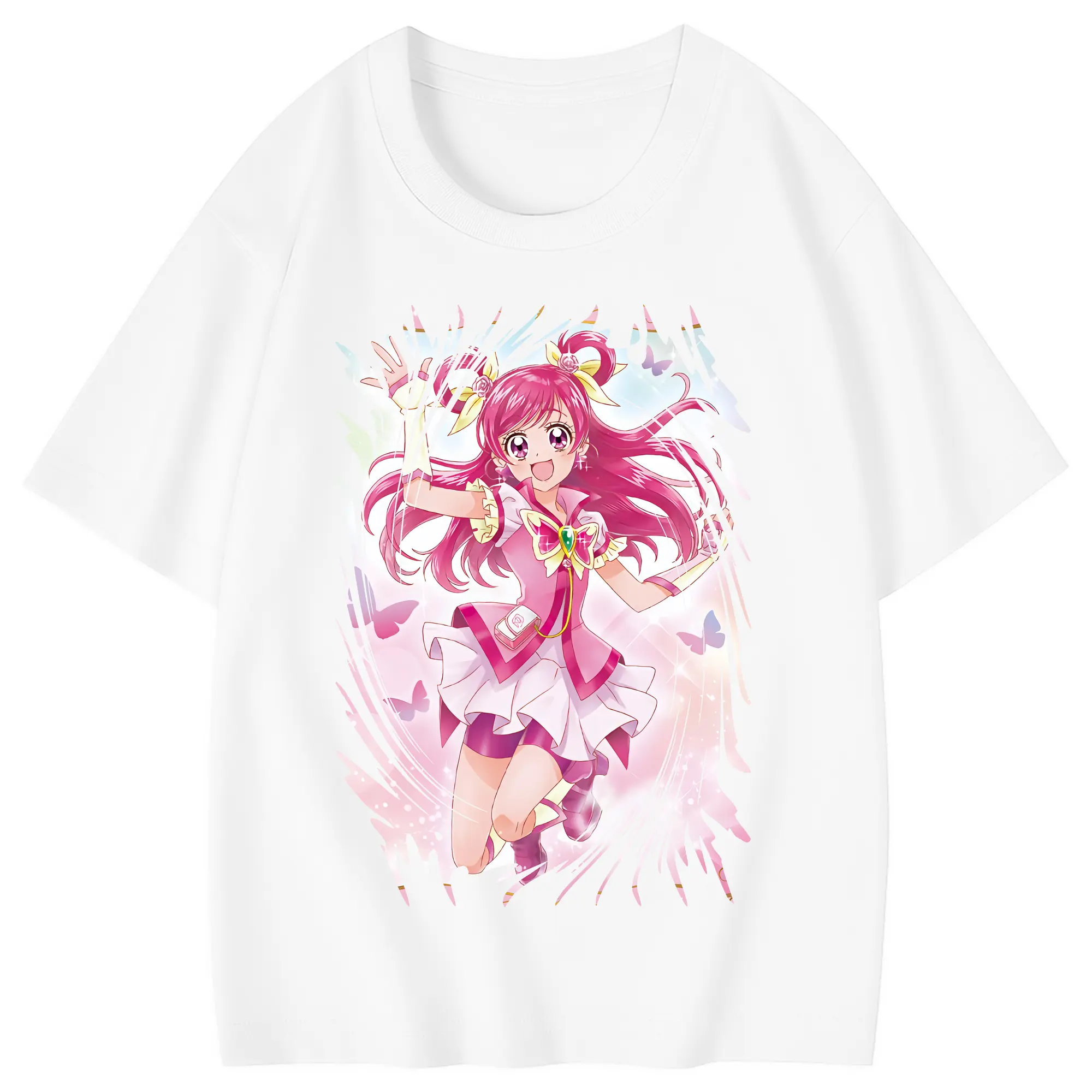 プリキュア グッズ,夢原のぞみ - 綿100％ キッズTシャツ ・ フロントプリント ・ 快適 通気性 ・ スポーツ カジュアル 散歩用