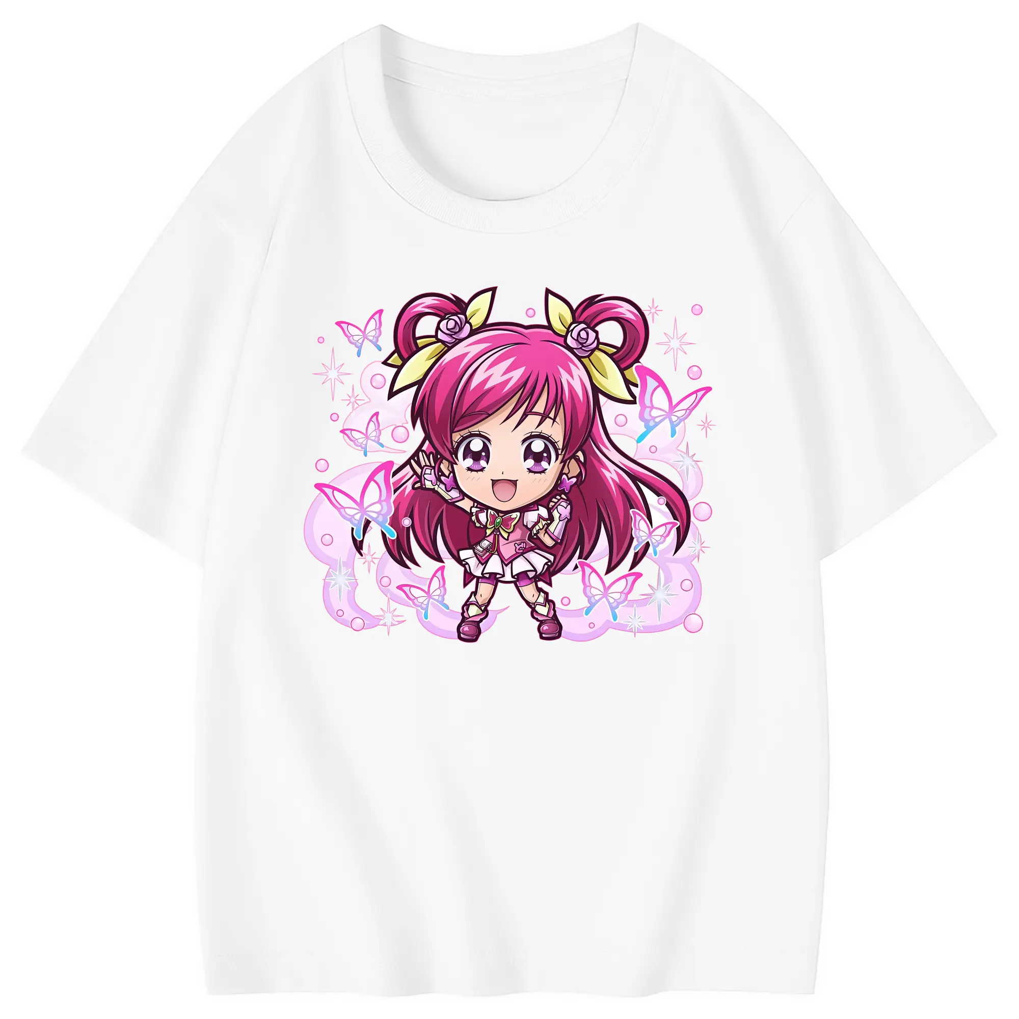 プリキュア グッズ,夢原のぞみ - 綿100％ キッズTシャツ ・ フロントプリント ・ 快適 通気性 ・ スポーツ カジュアル 散歩用