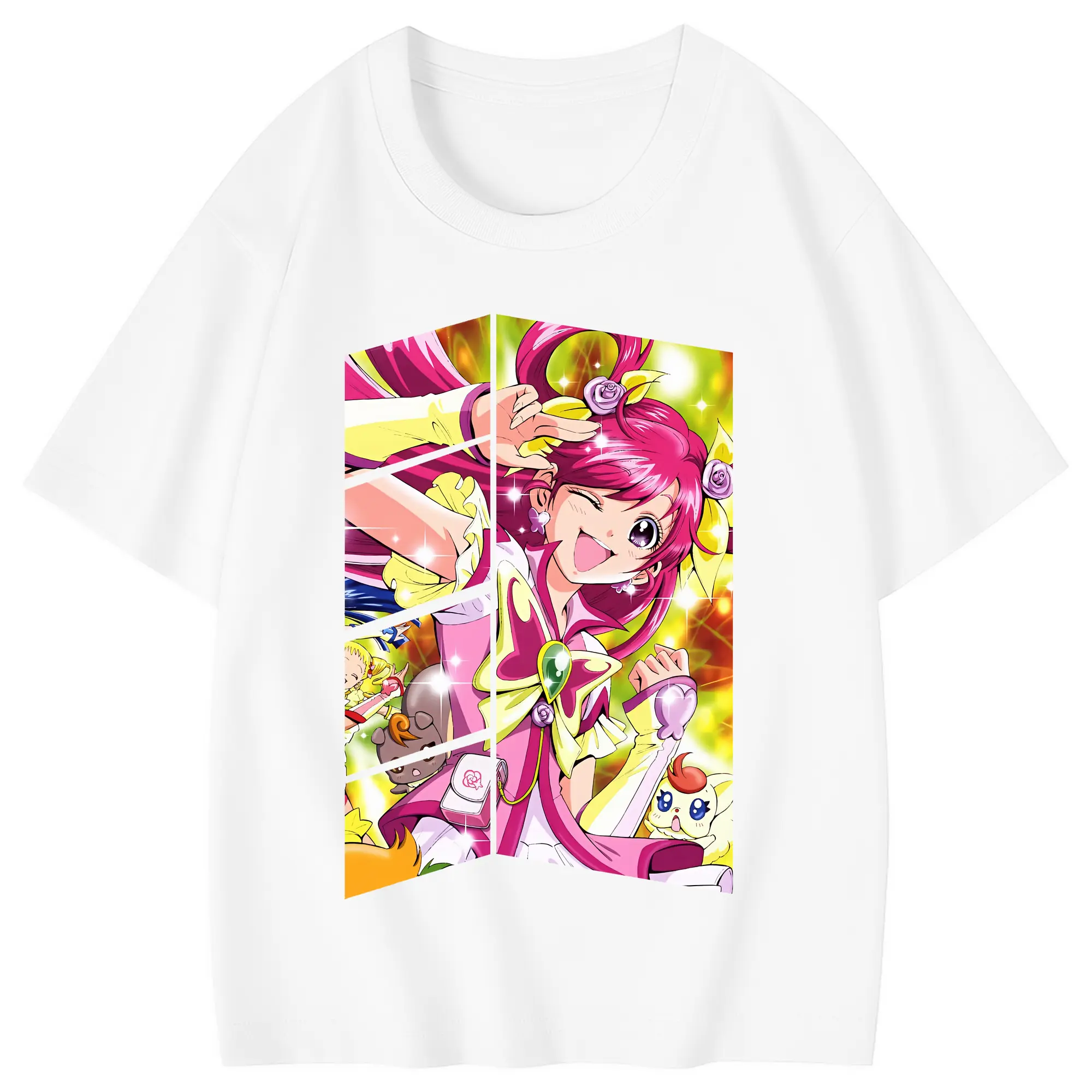 プリキュア グッズ,夢原のぞみ - 綿100％ キッズTシャツ ・ フロントプリント ・ 快適 通気性 ・ スポーツ カジュアル 散歩用