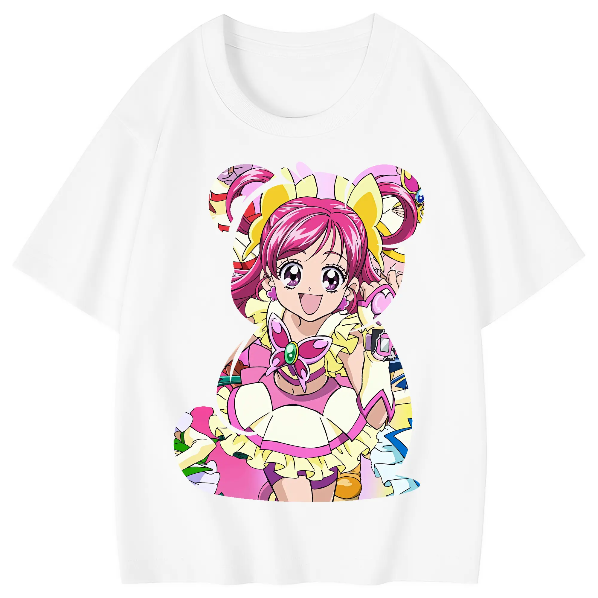 プリキュア グッズ,夢原のぞみ - 綿100％ キッズTシャツ ・ フロントプリント ・ 快適 通気性 ・ スポーツ カジュアル 散歩用