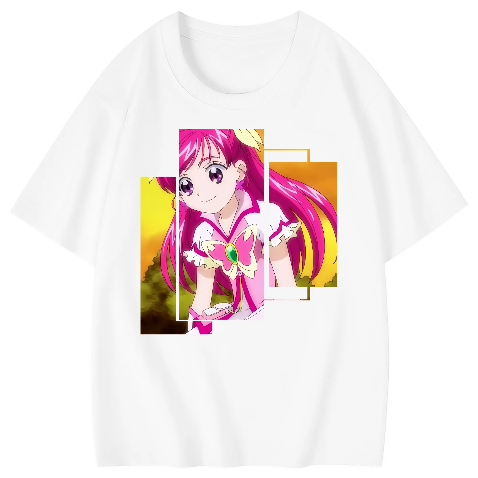 プリキュア グッズ,夢原のぞみ - 綿100％ キッズTシャツ ・ フロントプリント ・ 快適 通気性 ・ スポーツ カジュアル 散歩用