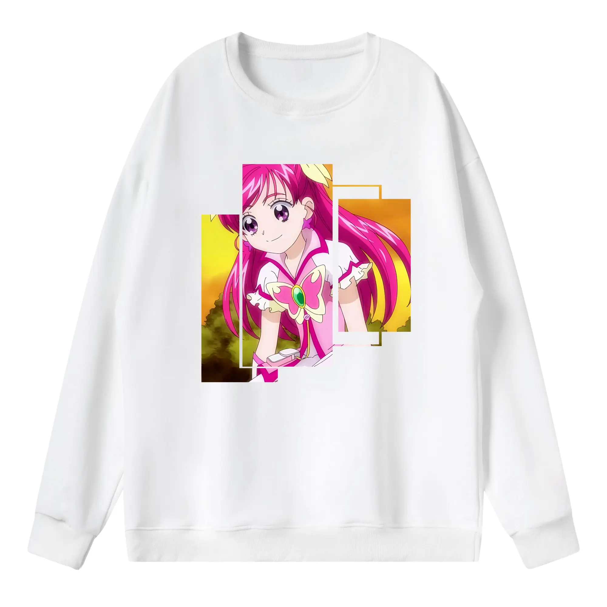 プリキュア グッズ,夢原のぞみ - 薄手 クルーネック スウェット 裏毛260g · ポリエステル 春秋向け カジュアル 男女兼用 · トレーナー デイリー スポーツ 散歩に最適