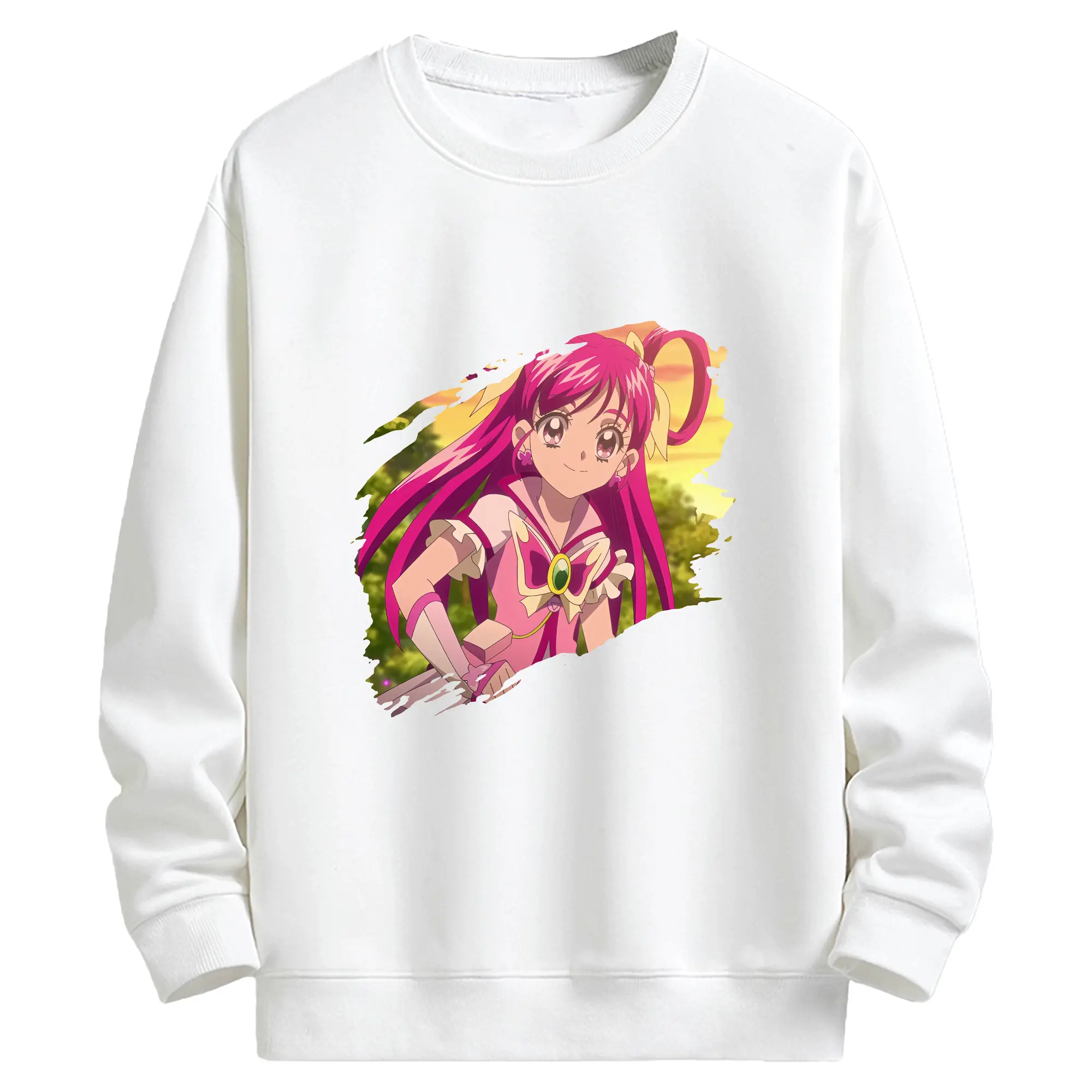 プリキュア グッズ,夢原のぞみ - キッズ クルーネックスウェットシャツ ・ フロントプリント ・ 綿80％ ポリエステル20％ ・ 快適 通学 スポーツ 日常使い お散歩用