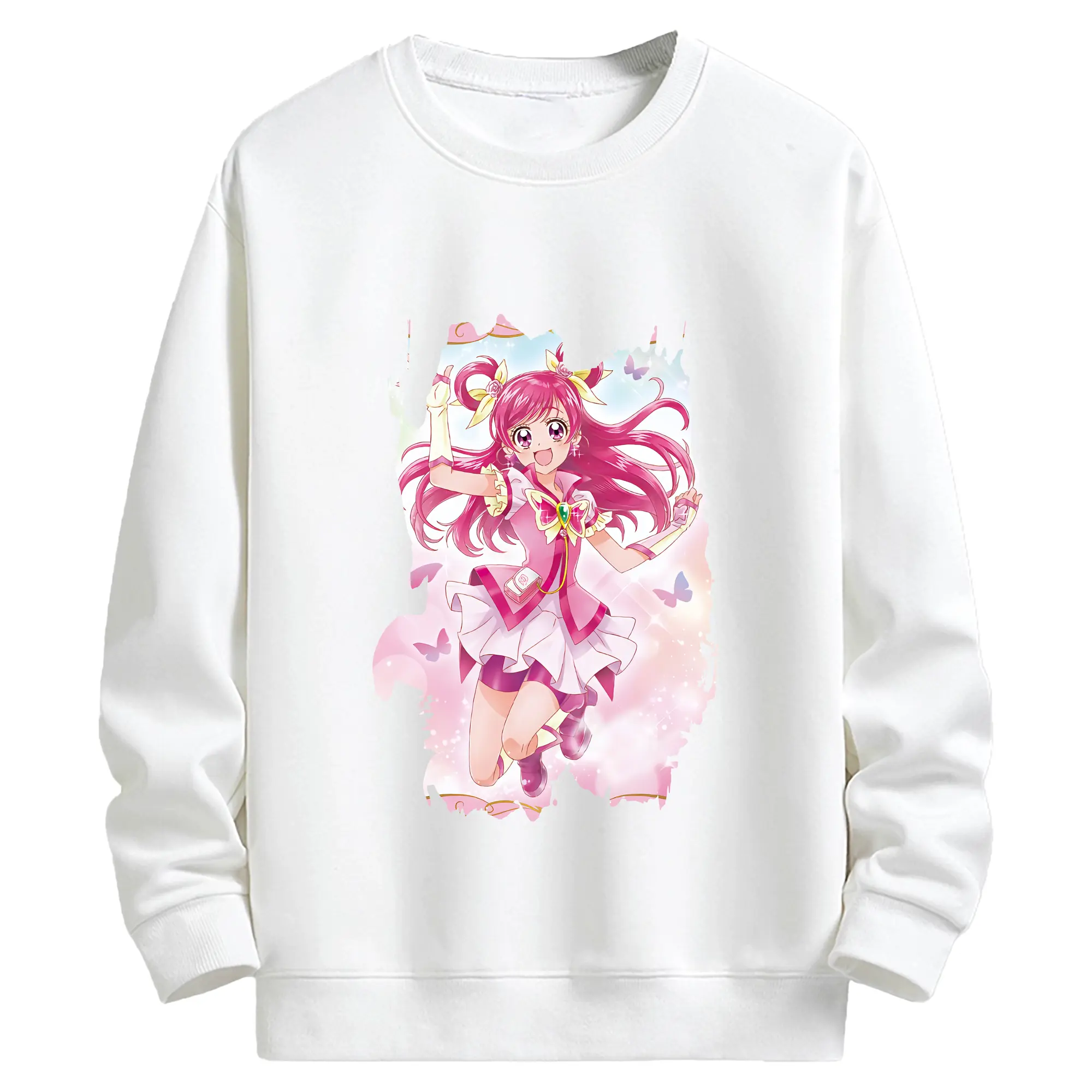 プリキュア グッズ,夢原のぞみ - キッズ クルーネックスウェットシャツ ・ フロントプリント ・ 綿80％ ポリエステル20％ ・ 快適 通学 スポーツ 日常使い お散歩用