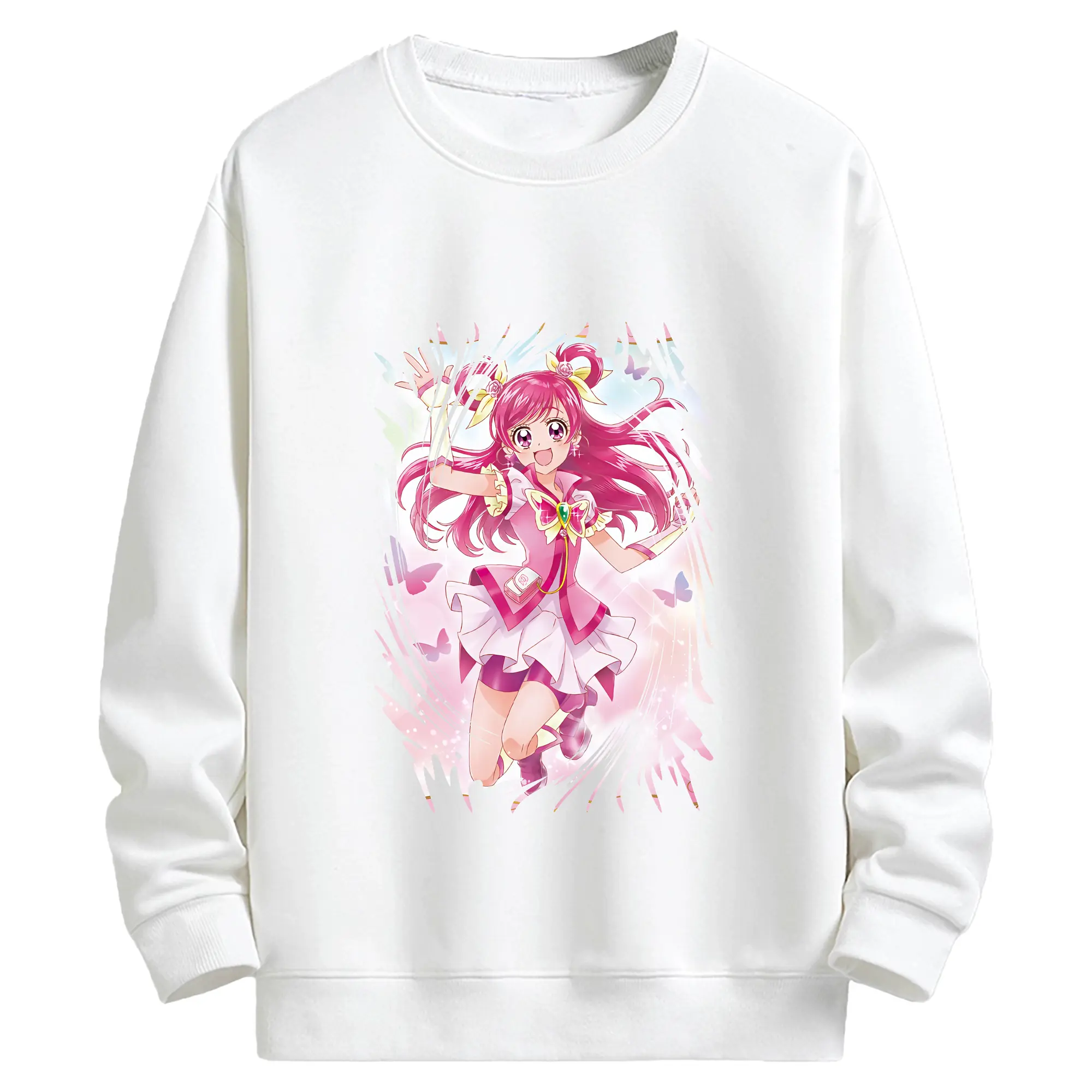 プリキュア グッズ,夢原のぞみ - キッズ クルーネックスウェットシャツ ・ フロントプリント ・ 綿80％ ポリエステル20％ ・ 快適 通学 スポーツ 日常使い お散歩用