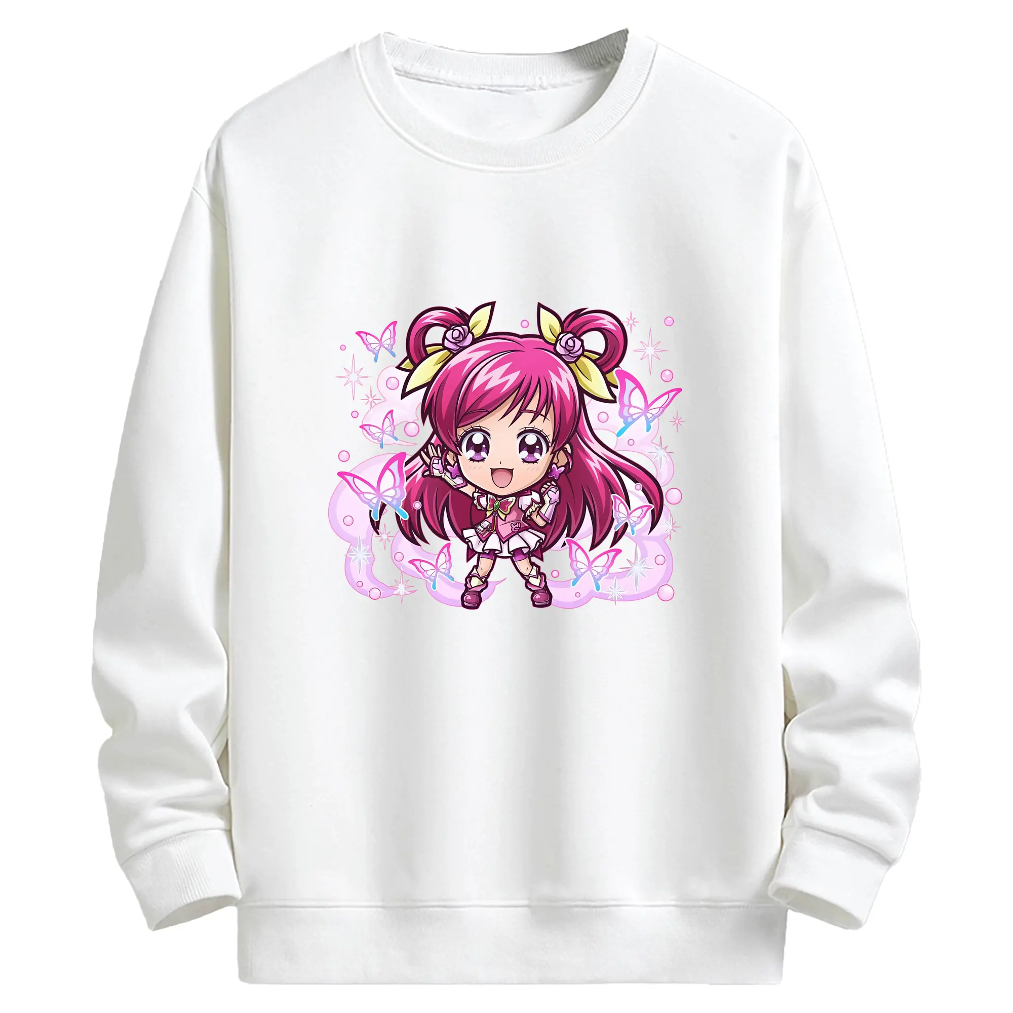 プリキュア グッズ,夢原のぞみ - キッズ クルーネックスウェットシャツ ・ フロントプリント ・ 綿80％ ポリエステル20％ ・ 快適 通学 スポーツ 日常使い お散歩用