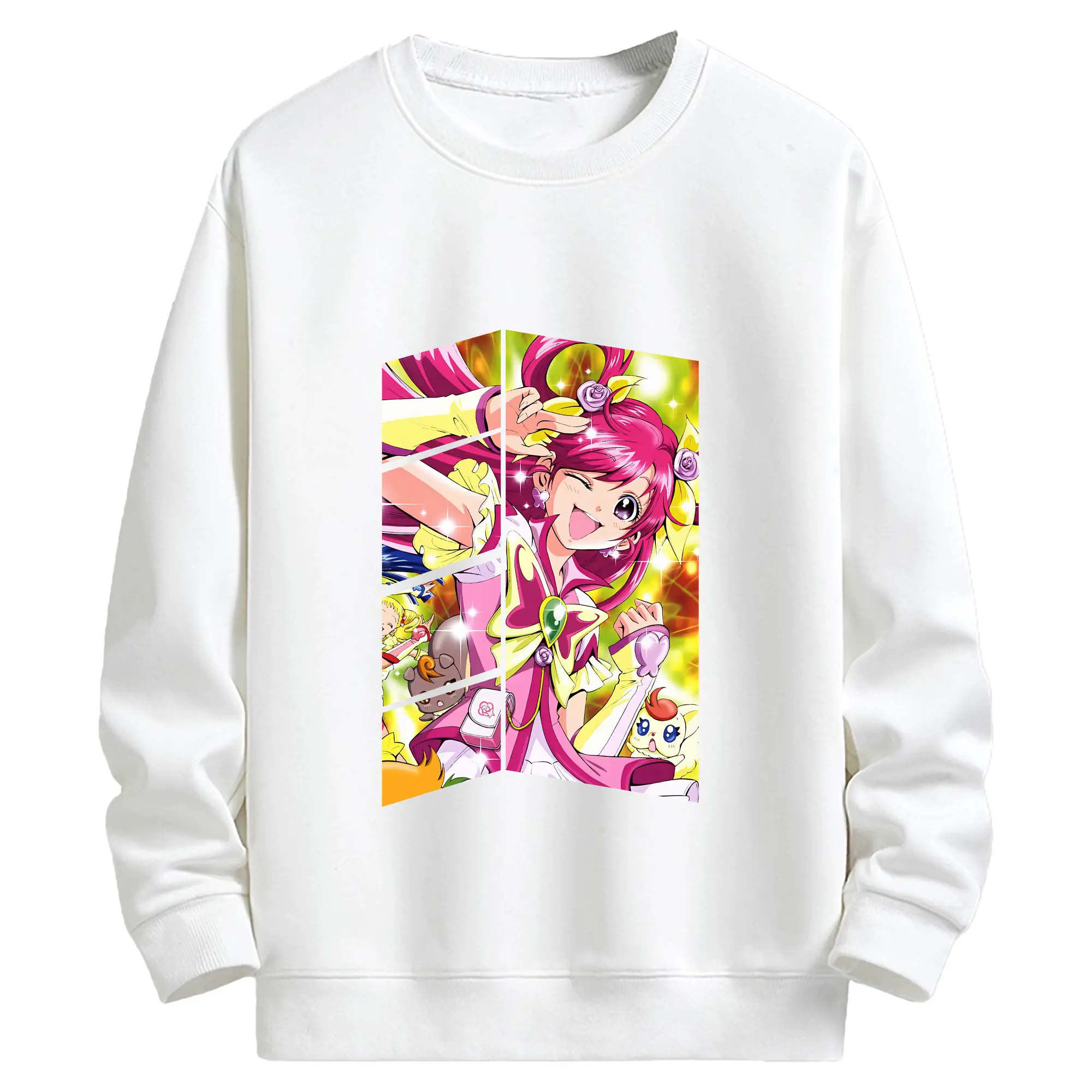 プリキュア グッズ,夢原のぞみ - キッズ クルーネックスウェットシャツ ・ フロントプリント ・ 綿80％ ポリエステル20％ ・ 快適 通学 スポーツ 日常使い お散歩用