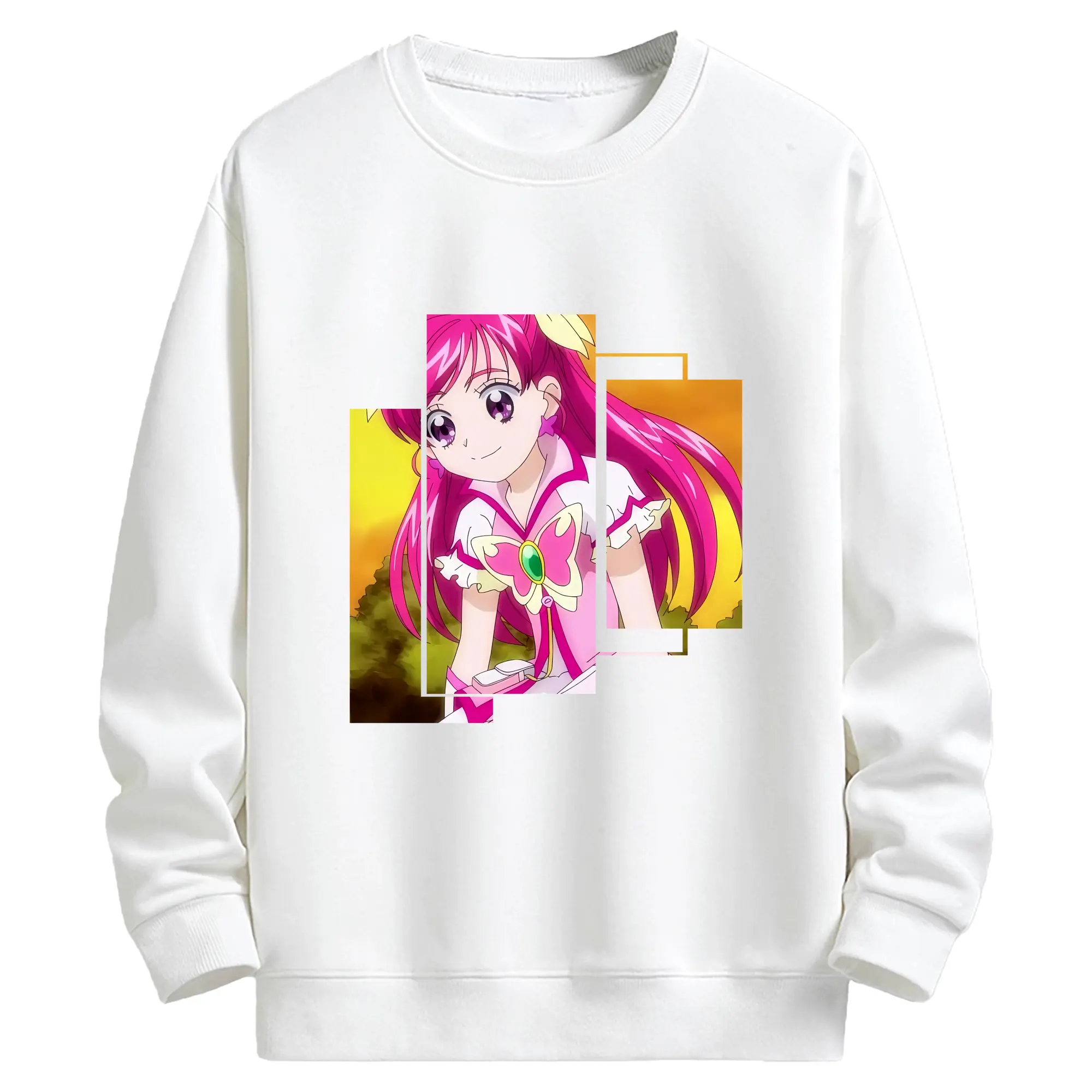 プリキュア グッズ,夢原のぞみ - キッズ クルーネックスウェットシャツ ・ フロントプリント ・ 綿80％ ポリエステル20％ ・ 快適 通学 スポーツ 日常使い お散歩用