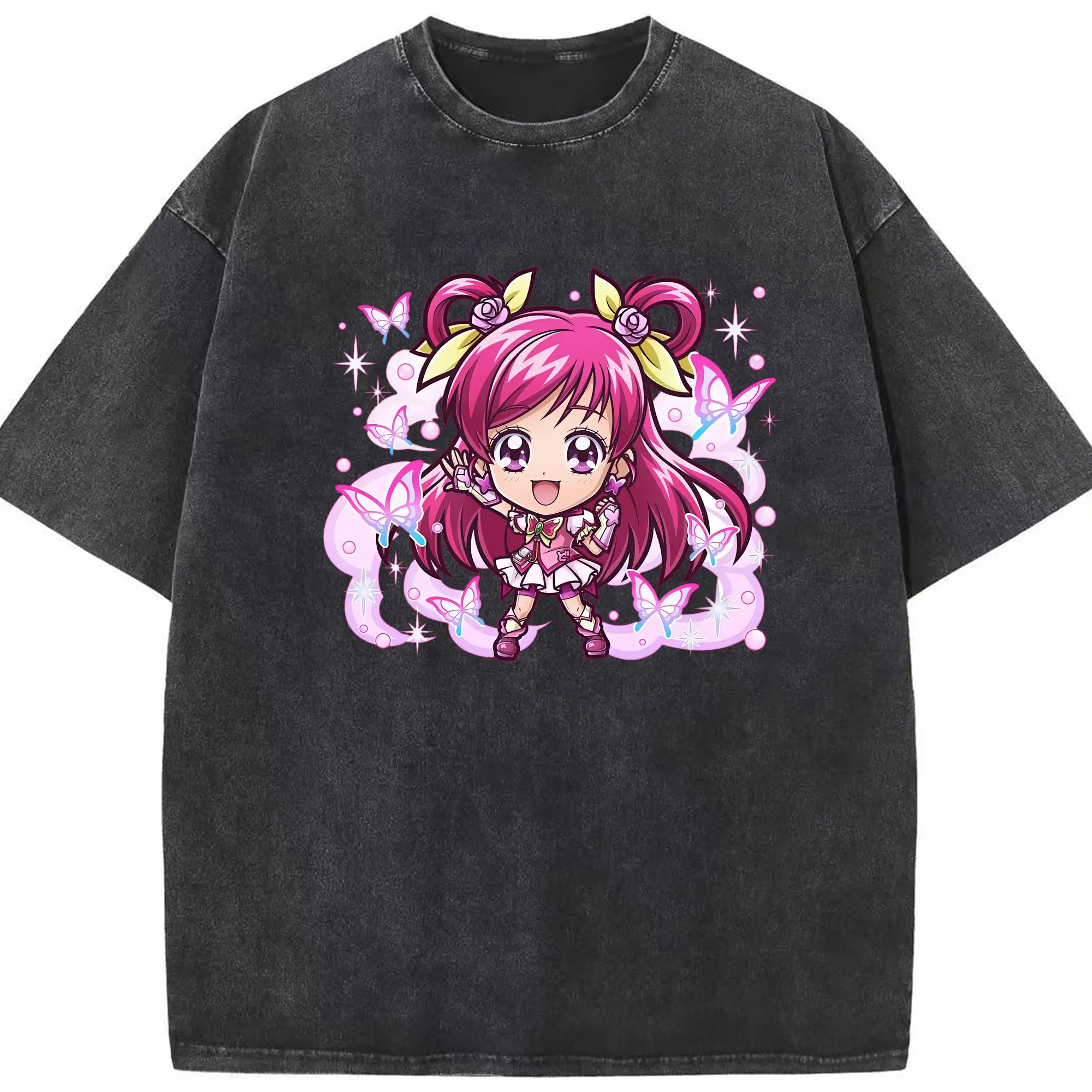 プリキュア グッズ,夢原のぞみ - 綿100％ ヴィンテージ風 半袖Tシャツ ・ フロントプリント ・ 柔らか肌触り ・ 通気性 快適 ・ スポーツ カジュアル 外出用