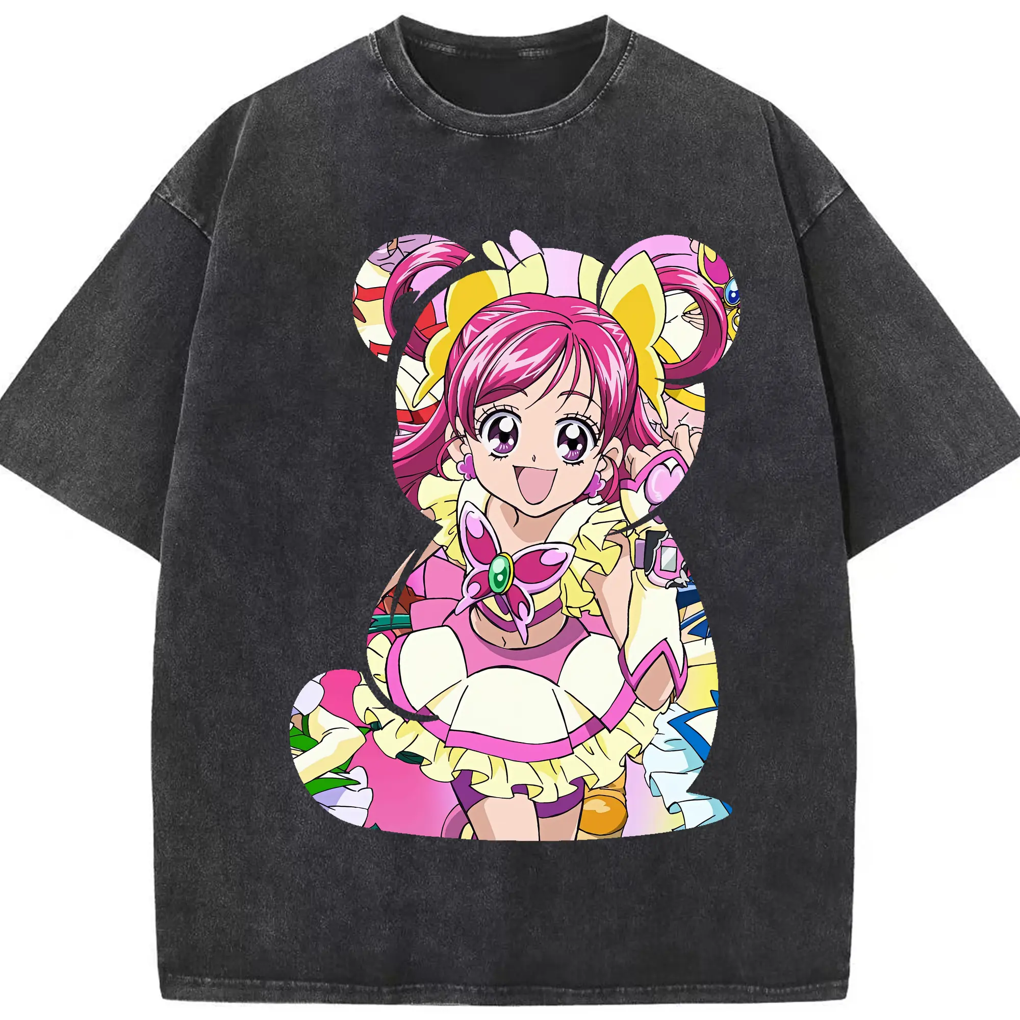 プリキュア グッズ,夢原のぞみ - 綿100％ ヴィンテージ風 半袖Tシャツ ・ フロントプリント ・ 柔らか肌触り ・ 通気性 快適 ・ スポーツ カジュアル 外出用