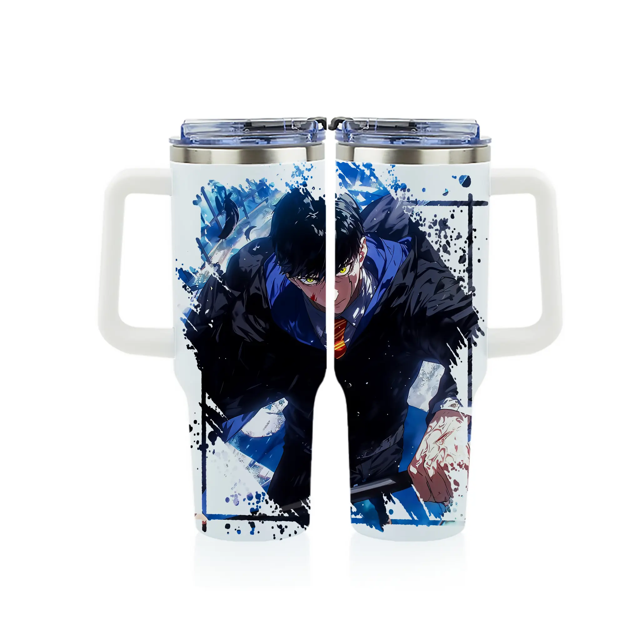 マッシュル グッズ,マッシュ・バーネデッド - 1200mL フルプリント車用タンブラー ・ 304ステンレス 内側 ・ 201ステンレス 外側 ・ 保温 保冷 ・ 通勤 ドライブ アウトドア用