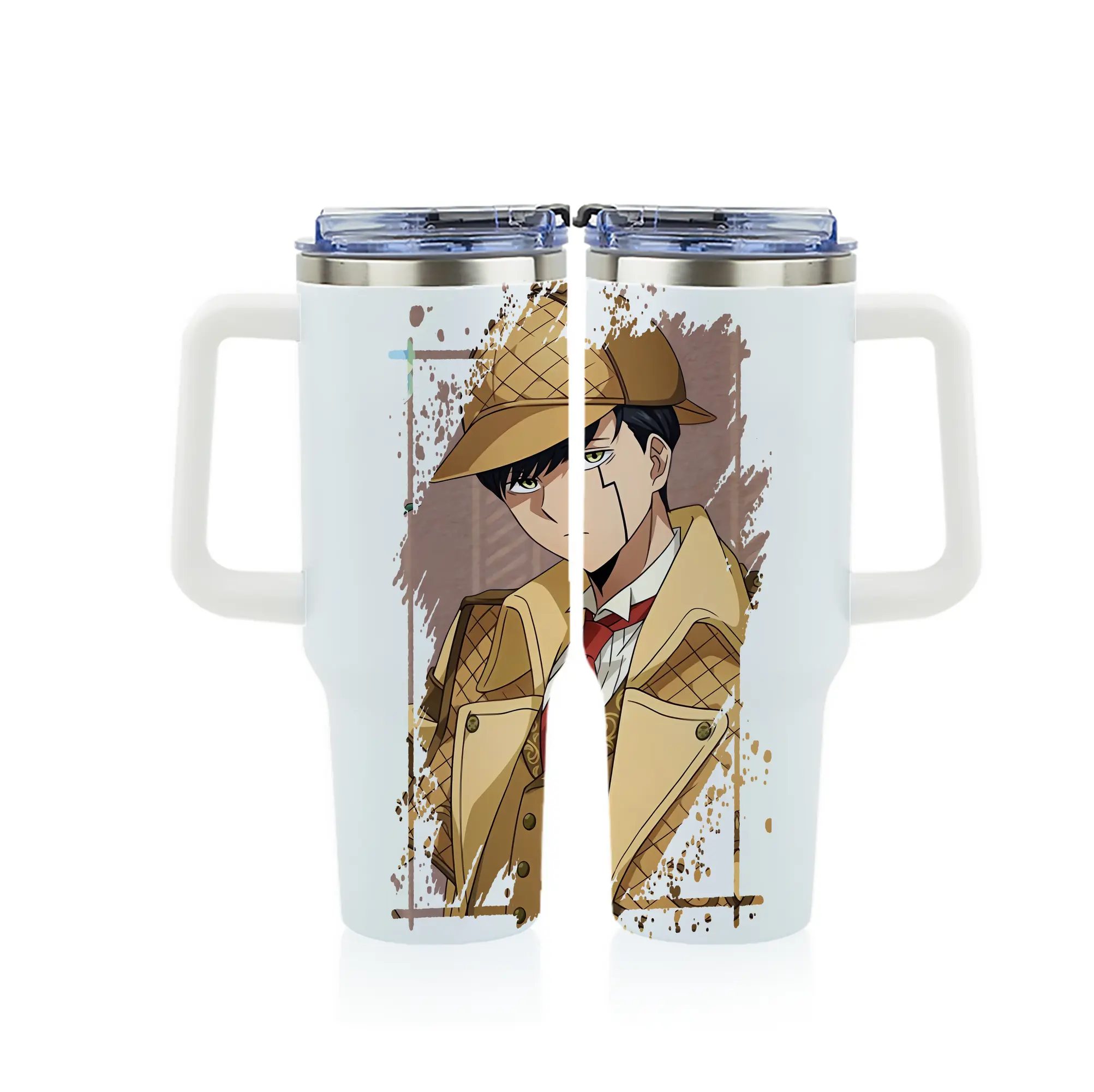 マッシュル グッズ,マッシュ・バーネデッド - 1200mL フルプリント車用タンブラー ・ 304ステンレス 内側 ・ 201ステンレス 外側 ・ 保温 保冷 ・ 通勤 ドライブ アウトドア用