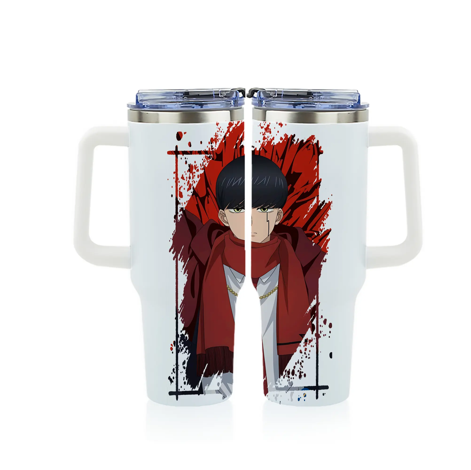 マッシュル グッズ,マッシュ・バーネデッド - 1200mL フルプリント車用タンブラー ・ 304ステンレス 内側 ・ 201ステンレス 外側 ・ 保温 保冷 ・ 通勤 ドライブ アウトドア用