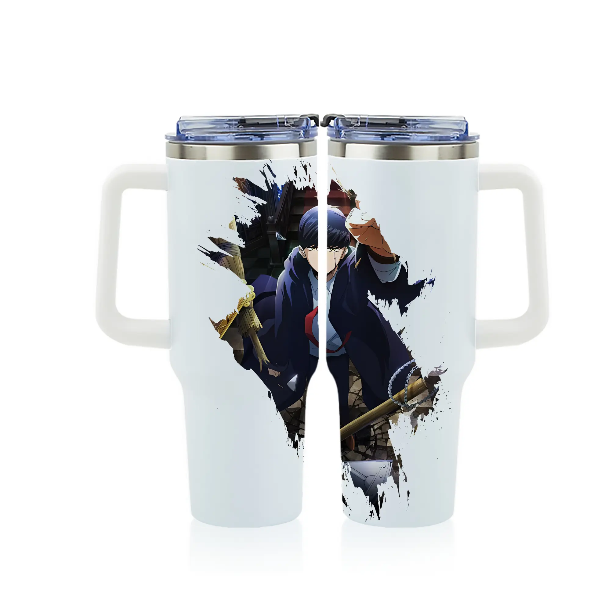 マッシュル グッズ,マッシュ・バーネデッド - 1200mL フルプリント車用タンブラー ・ 304ステンレス 内側 ・ 201ステンレス 外側 ・ 保温 保冷 ・ 通勤 ドライブ アウトドア用