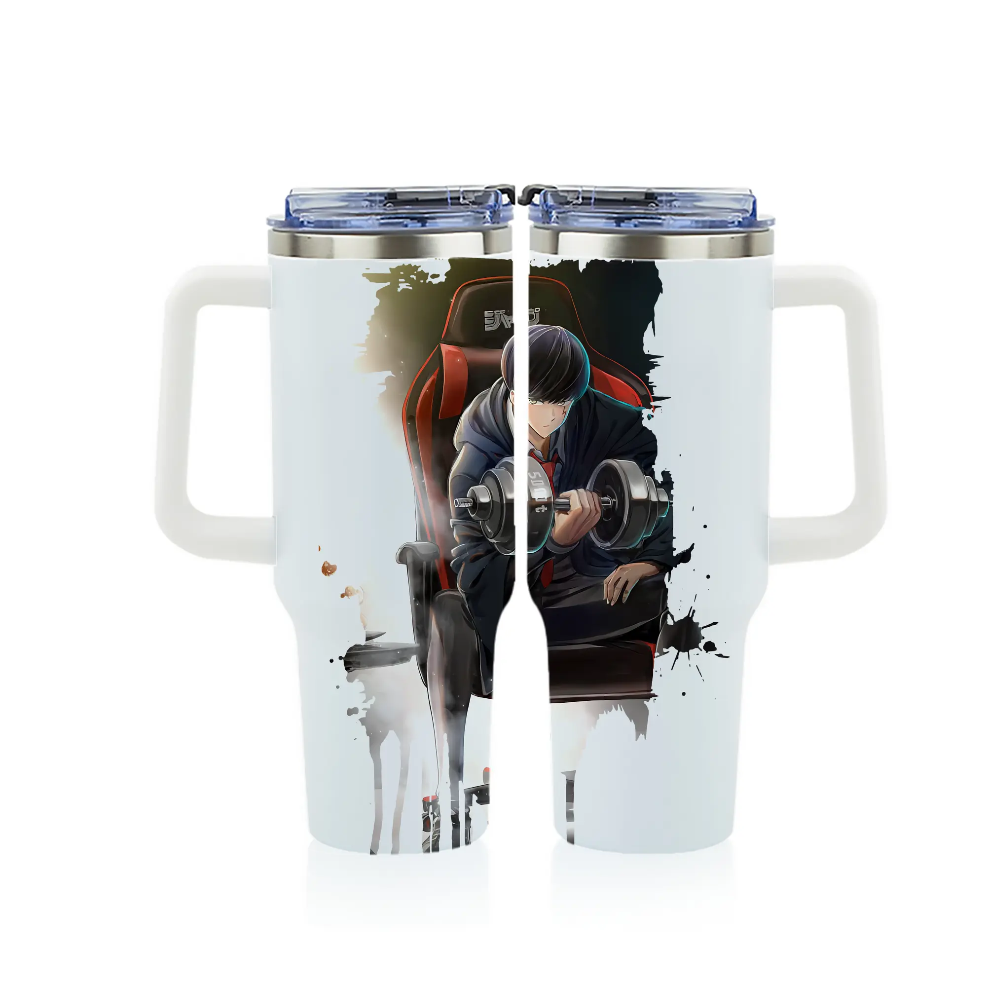 マッシュル グッズ,マッシュ・バーネデッド - 1200mL フルプリント車用タンブラー ・ 304ステンレス 内側 ・ 201ステンレス 外側 ・ 保温 保冷 ・ 通勤 ドライブ アウトドア用