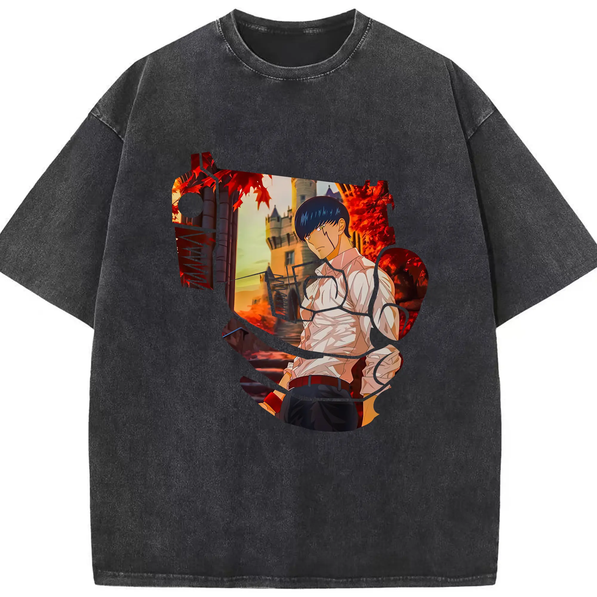 マッシュル グッズ,マッシュ・バーネデッド - 綿100％ ヴィンテージ風 半袖Tシャツ ・ フロントプリント ・ 柔らか肌触り ・ 通気性 快適 ・ スポーツ カジュアル 外出用