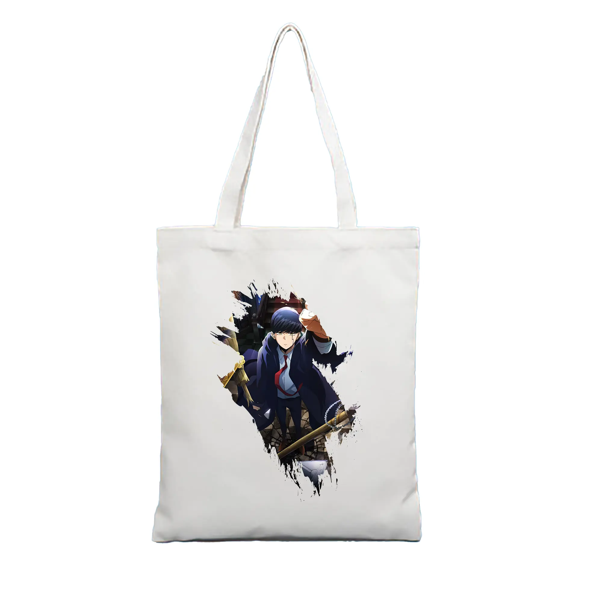 マッシュル グッズ,マッシュ・バーネデッド - 縦型キャンバス手提げバッグ（トートバッグ） ・ キャンバス素材 ・ ショッピング用 ・ 軽量 丈夫 お手入れ簡単