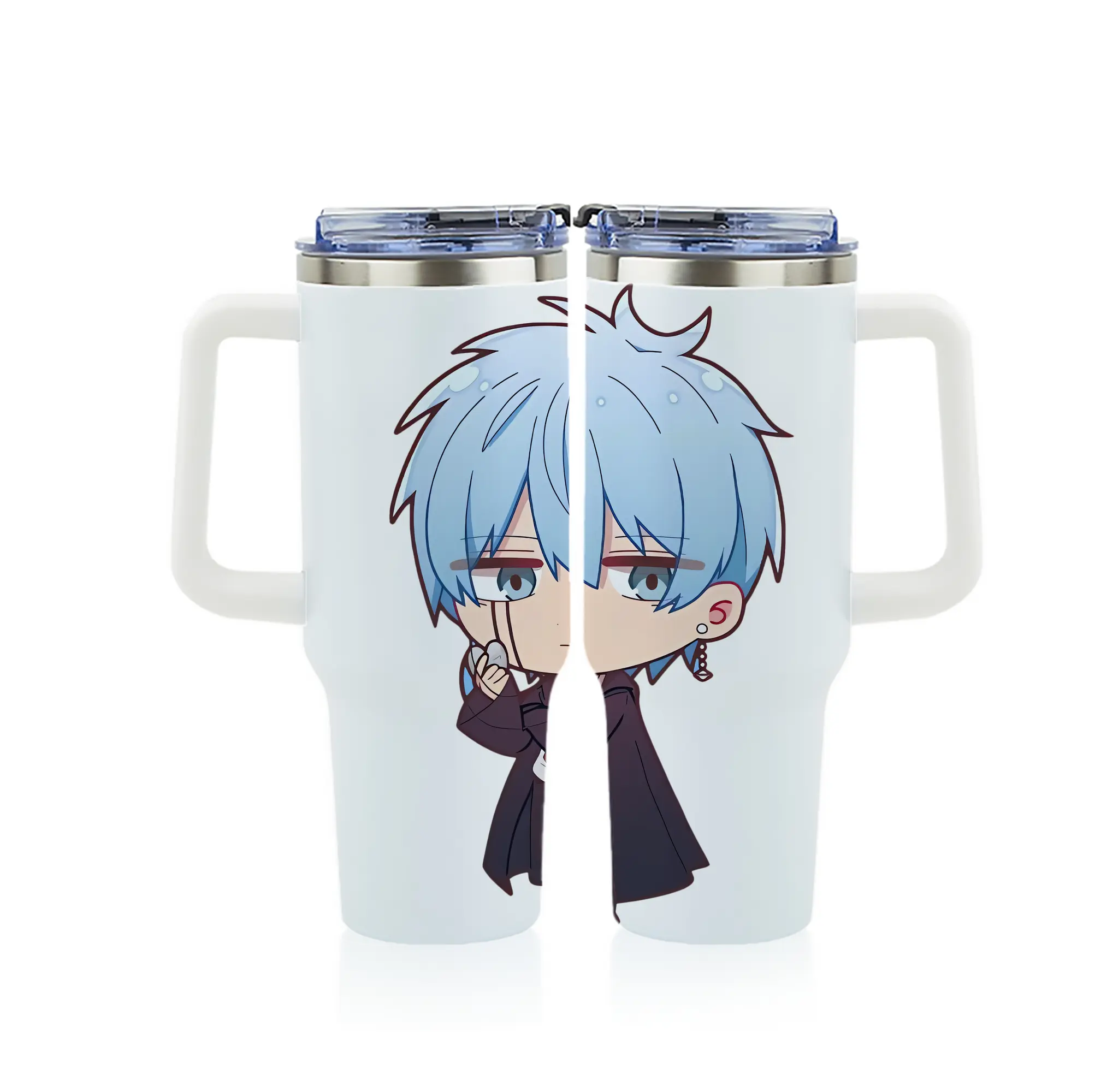 マッシュル グッズ,ランス・クラウン - 1200mL フルプリント車用タンブラー ・ 304ステンレス 内側 ・ 201ステンレス 外側 ・ 保温 保冷 ・ 通勤 ドライブ アウトドア用