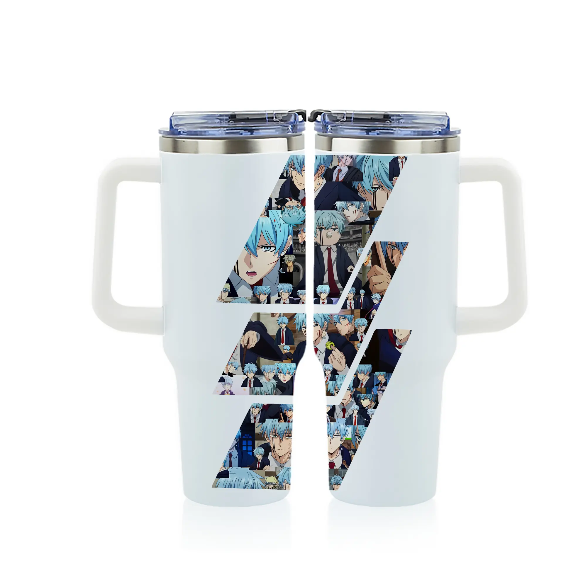 マッシュル グッズ,ランス・クラウン - 1200mL フルプリント車用タンブラー ・ 304ステンレス 内側 ・ 201ステンレス 外側 ・ 保温 保冷 ・ 通勤 ドライブ アウトドア用