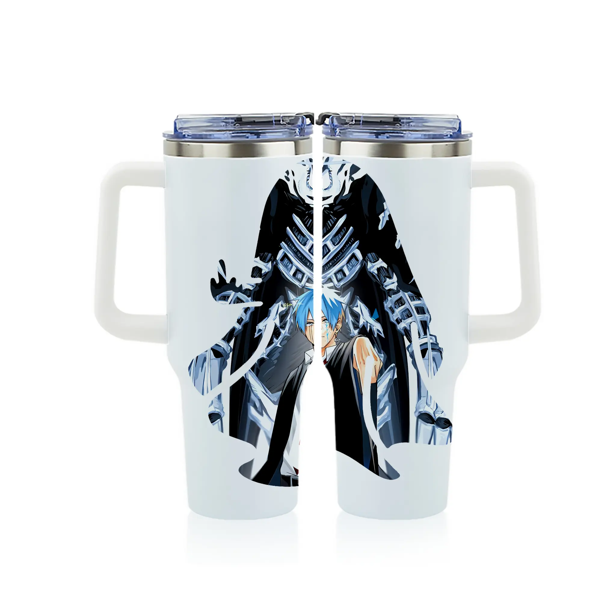 マッシュル グッズ,ランス・クラウン - 1200mL フルプリント車用タンブラー ・ 304ステンレス 内側 ・ 201ステンレス 外側 ・ 保温 保冷 ・ 通勤 ドライブ アウトドア用