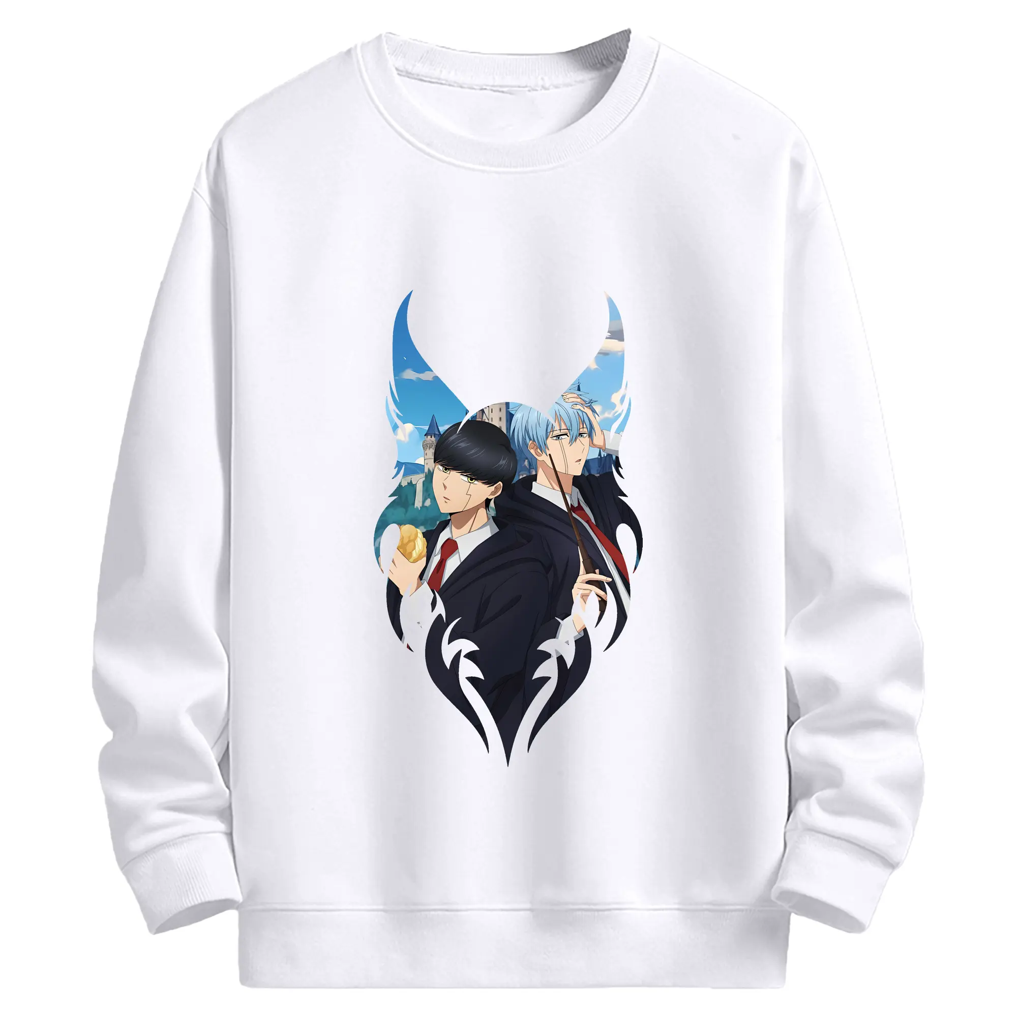 マッシュル グッズ,ランス・クラウン - 高品質 クルーネック スウェット ・ コットン59％ ポリエステル41％ ・ ユニセックス 長袖 トレーナー ・ カジュアル デイリー スポーツ 散歩用