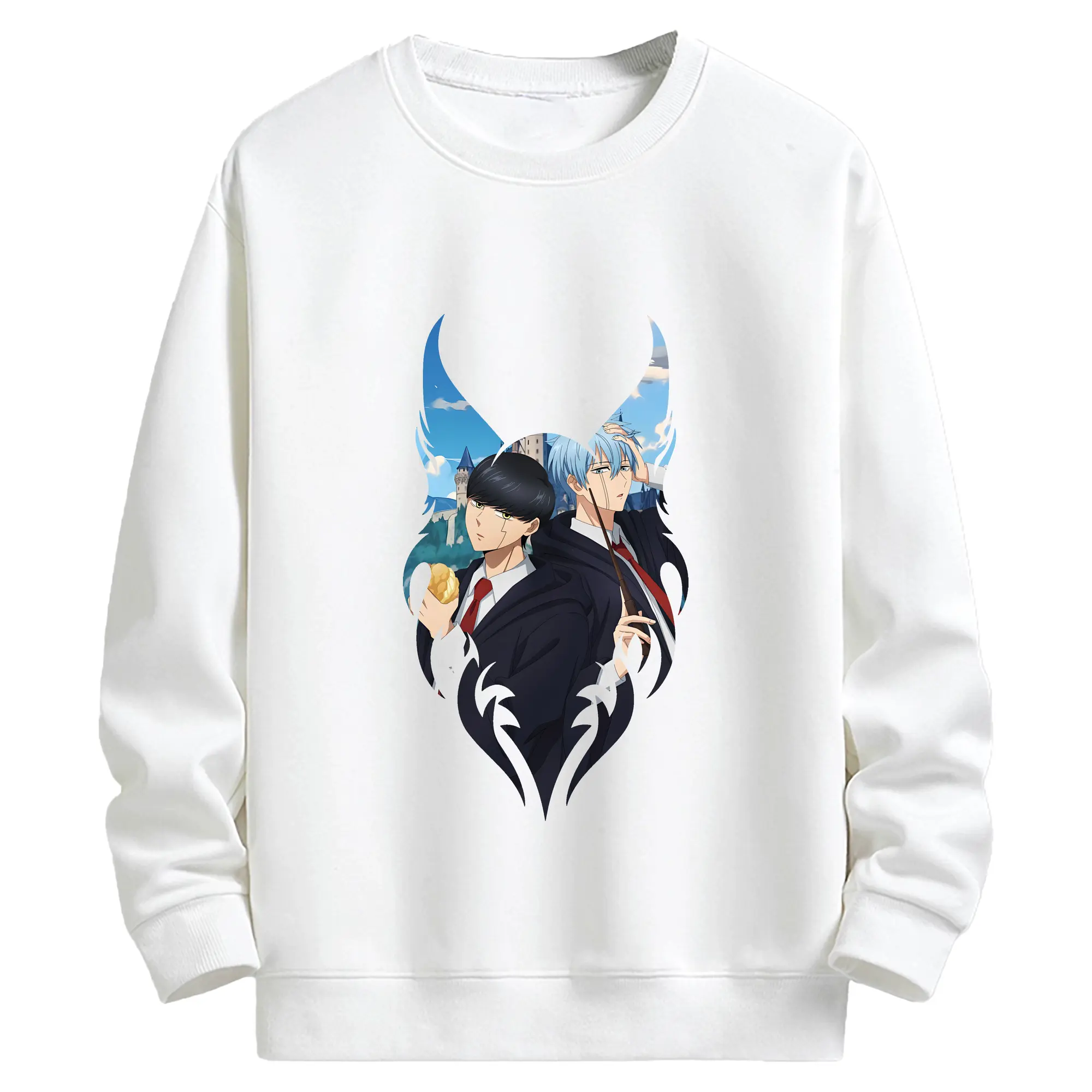 マッシュル グッズ,ランス・クラウン - キッズ クルーネックスウェットシャツ ・ フロントプリント ・ 綿80％ ポリエステル20％ ・ 快適 通学 スポーツ 日常使い お散歩用