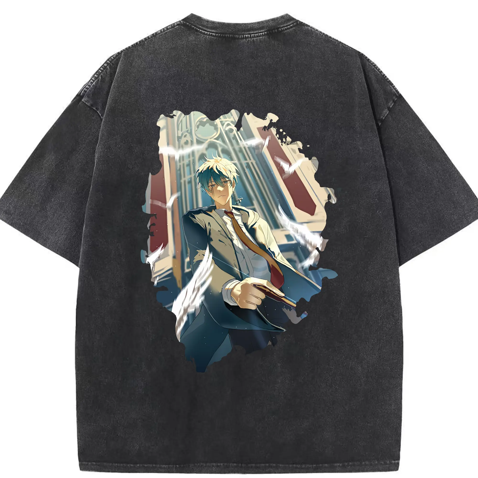 マッシュル グッズ,ランス・クラウン - 綿100％ ヴィンテージ風 半袖Tシャツ ・ 背面プリント ・ 柔らか肌触り ・ 通気性 快適 ・ スポーツ カジュアル 外出用